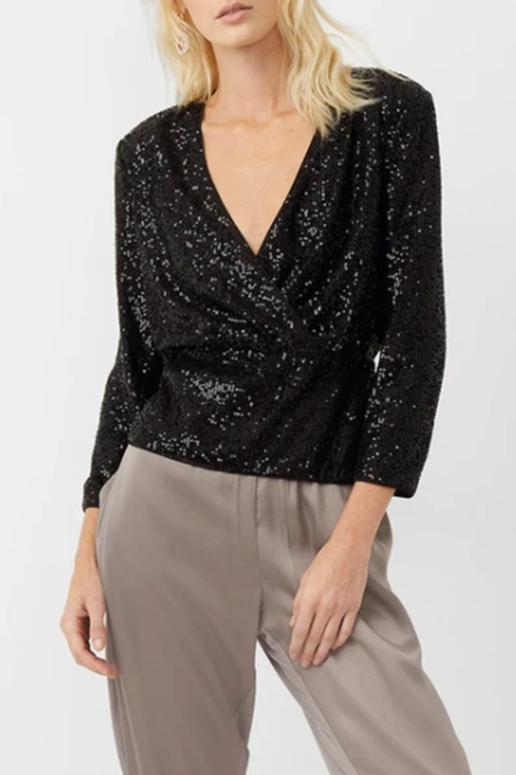 Sequin Vneck Top