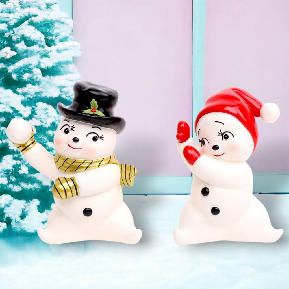 Set/2 Retro Snow Kids Playing by December Diamonds
