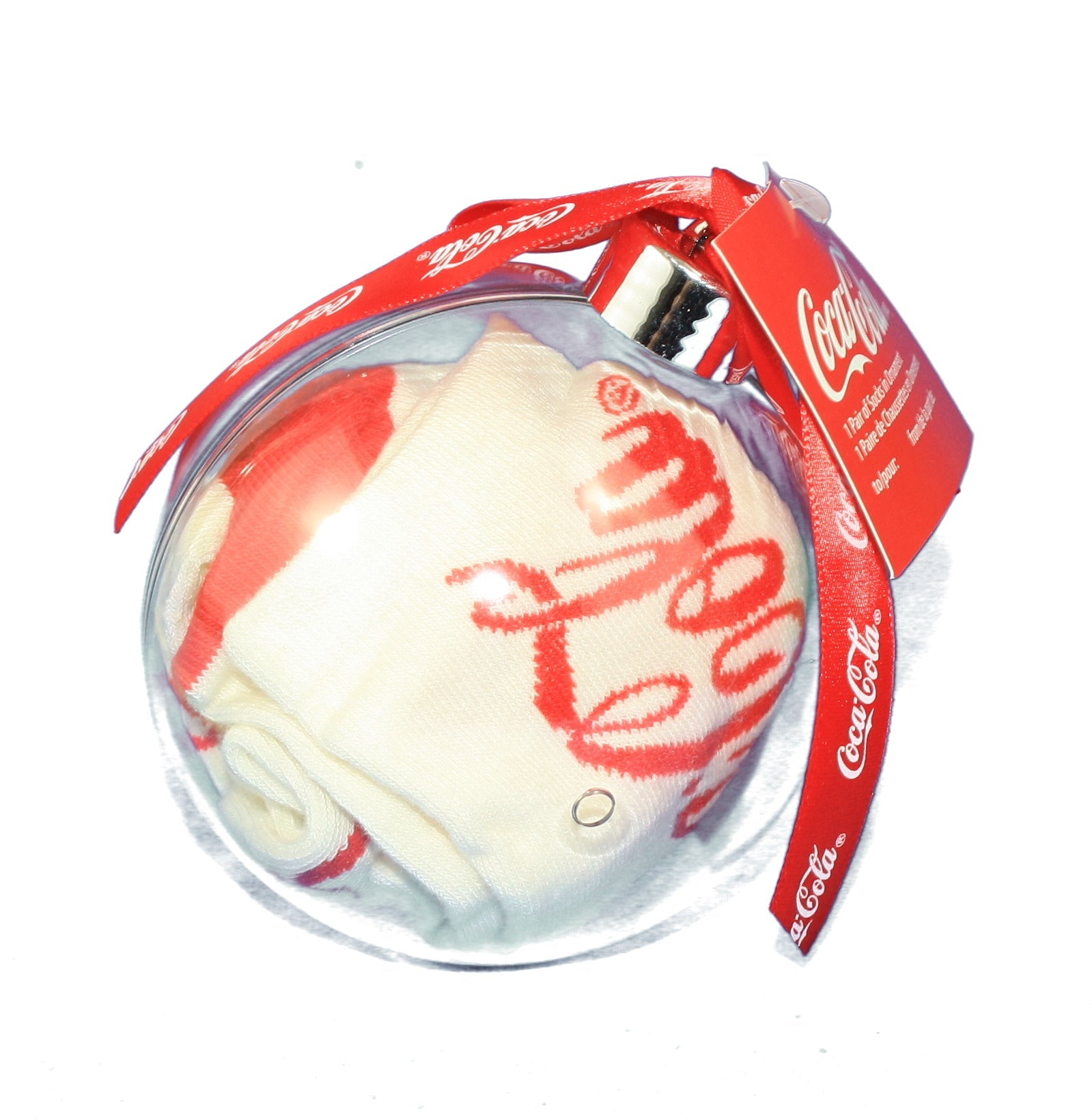 Coca-Cola Socks In Acrylic Ball - Red