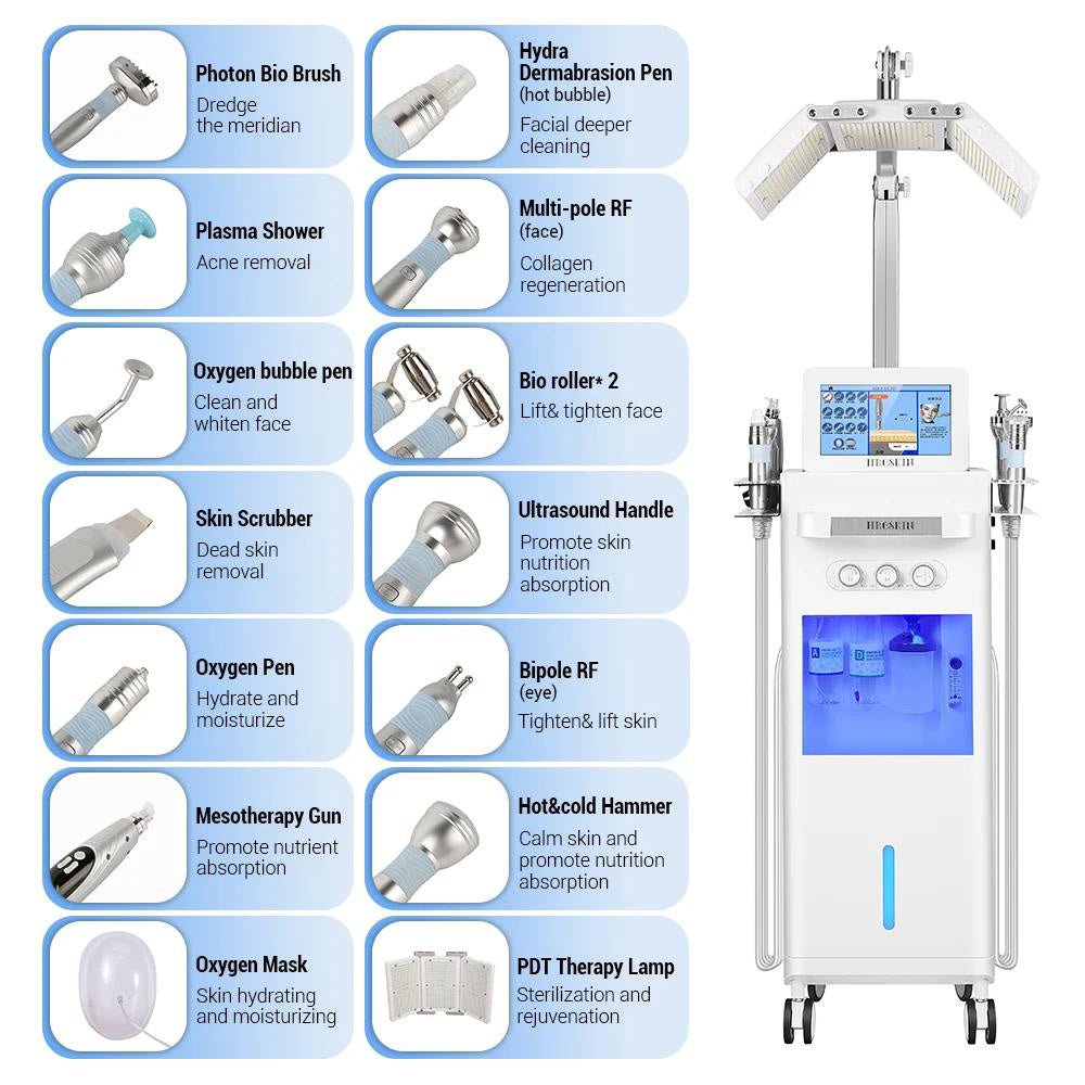 Shape Tactics 14-in-1 Hydro Dermabrasion and LED Light Therapy System