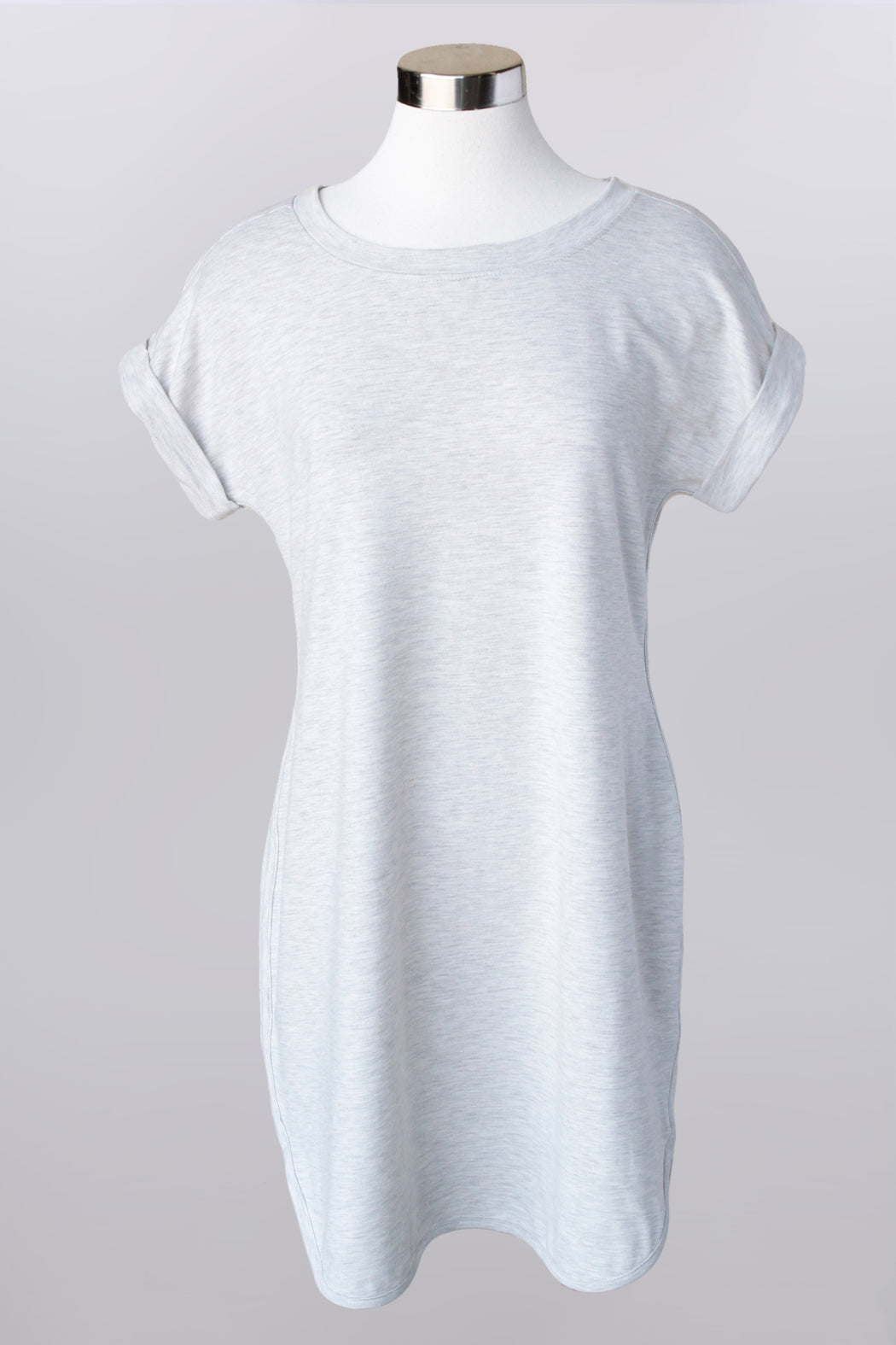 Short sleeve t shirt dress with rounded hemline