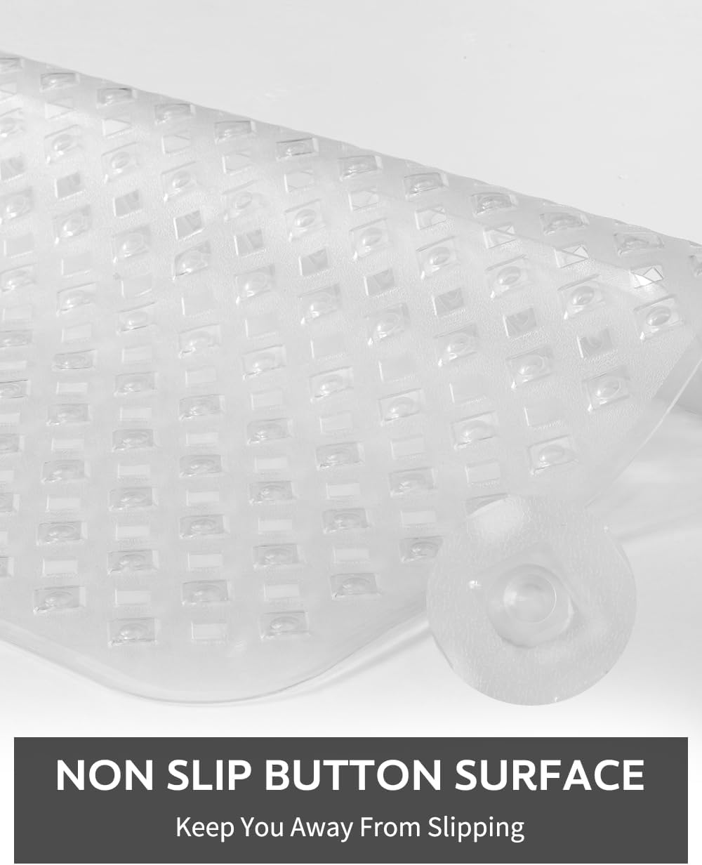 Shower Mat Non Slip, 21"x21" Machine Washable Shower Mats for Inside Shower with Suction Cups and Drain Holes, Extra Safe Standing Bathtub Mat，Bathroom Accessories