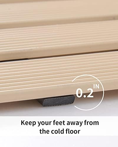 Shower-Mat Non Slip, PADOOR Heavy Duty Bathtub-Mat Curlable Quick Drain Sturdy Bath Tub Mat Without Suction Cups for Indoor Outdoor Use 17x26 Inch Black