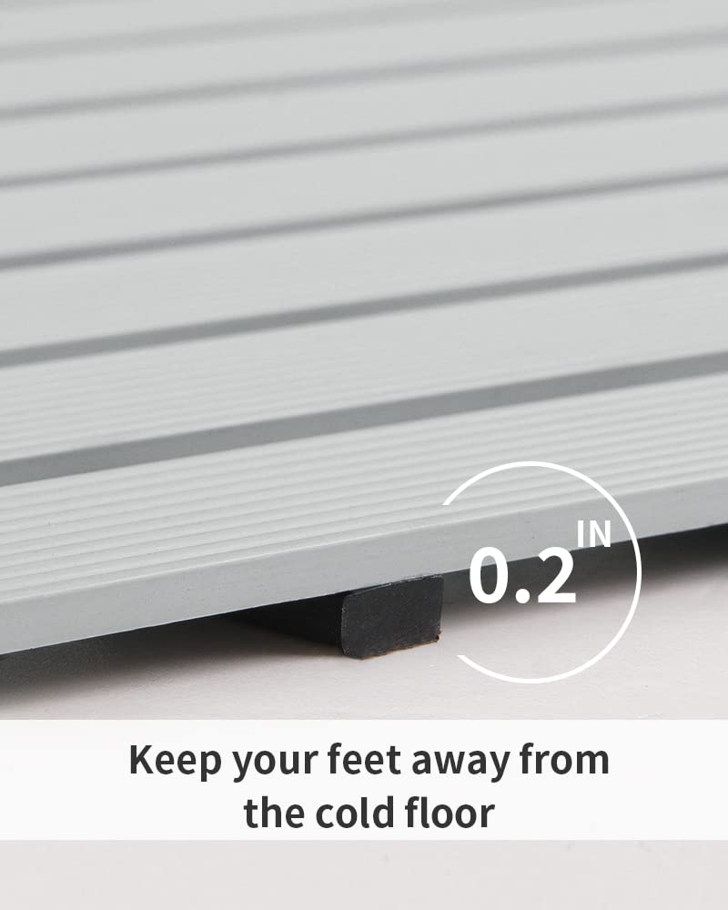 Shower-Mat Non Slip, PADOOR Heavy Duty Bathtub-Mat Curlable Quick Drain Sturdy Bath Tub Mat Without Suction Cups for Indoor Outdoor Use 17x26 Inch Black