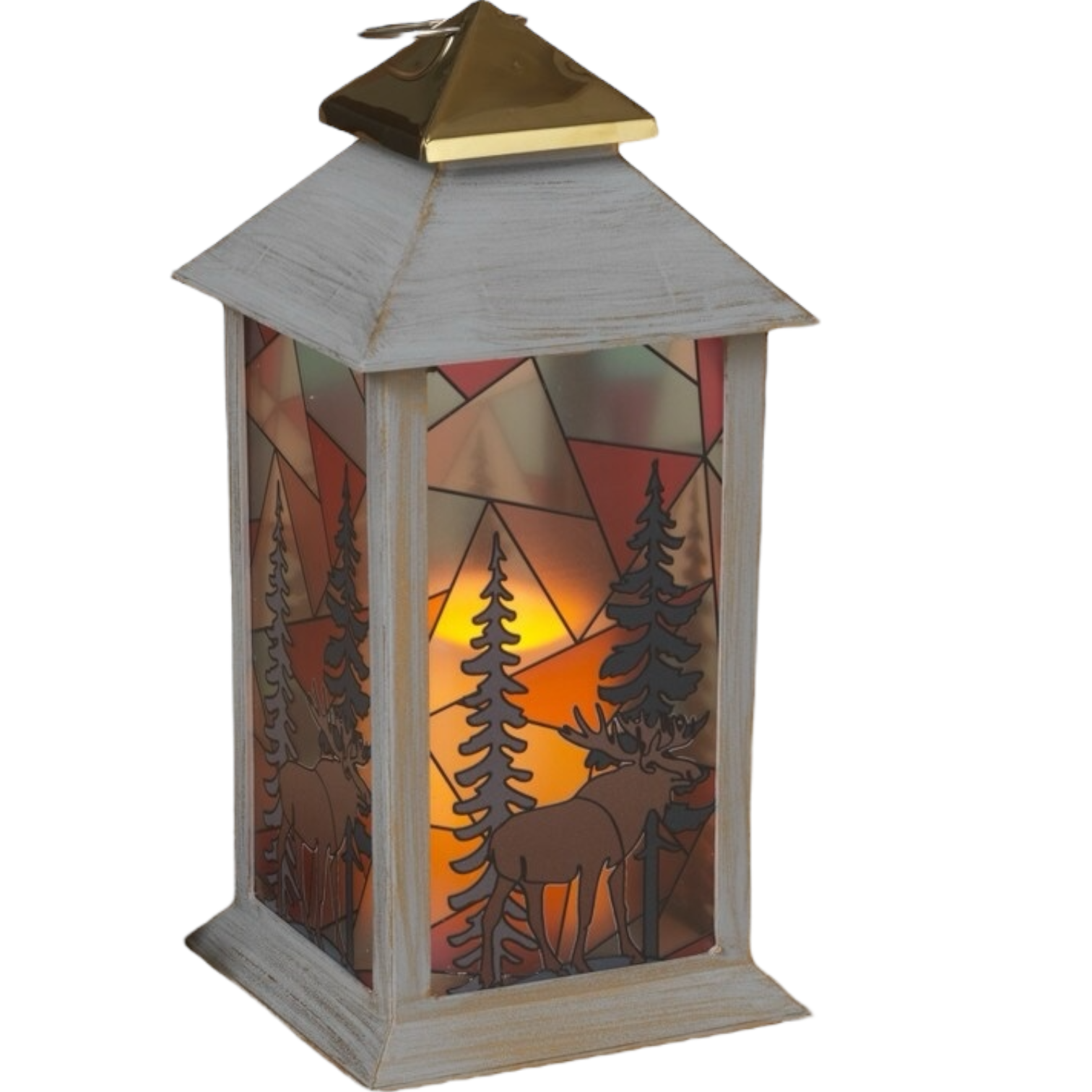 Rustic Wilderness Lantern with LED Candle