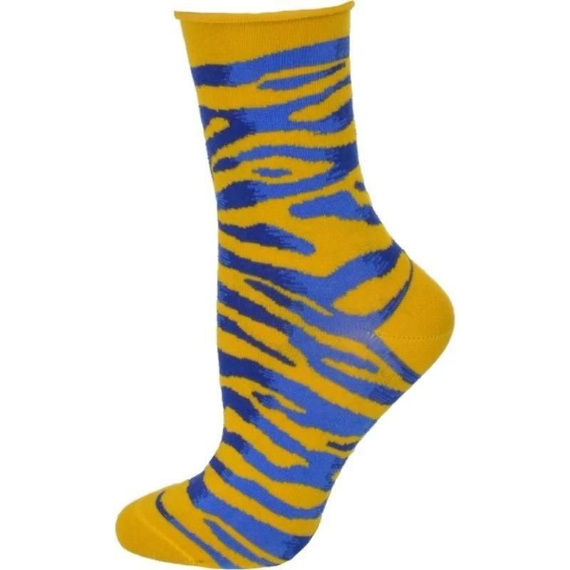 Sierra Socks Zebra Pattern Hi Anklet Casual Cotton Women's 2 Pair Pack