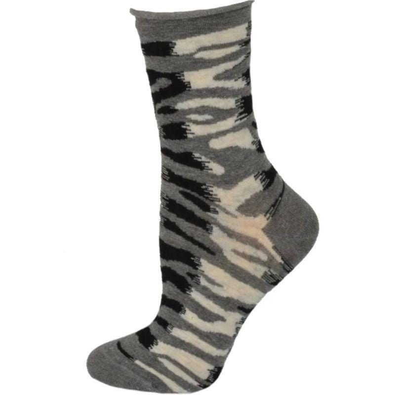 Sierra Socks Zebra Pattern Hi Anklet Casual Cotton Women's 2 Pair Pack