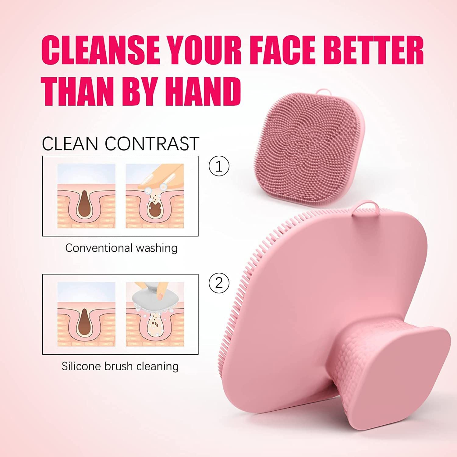Silicone Face Scrubber-Facial Cleansing Brush Manual Waterproof Cleansing Skin Care Face Brushes for Cleansing and Exfoliating