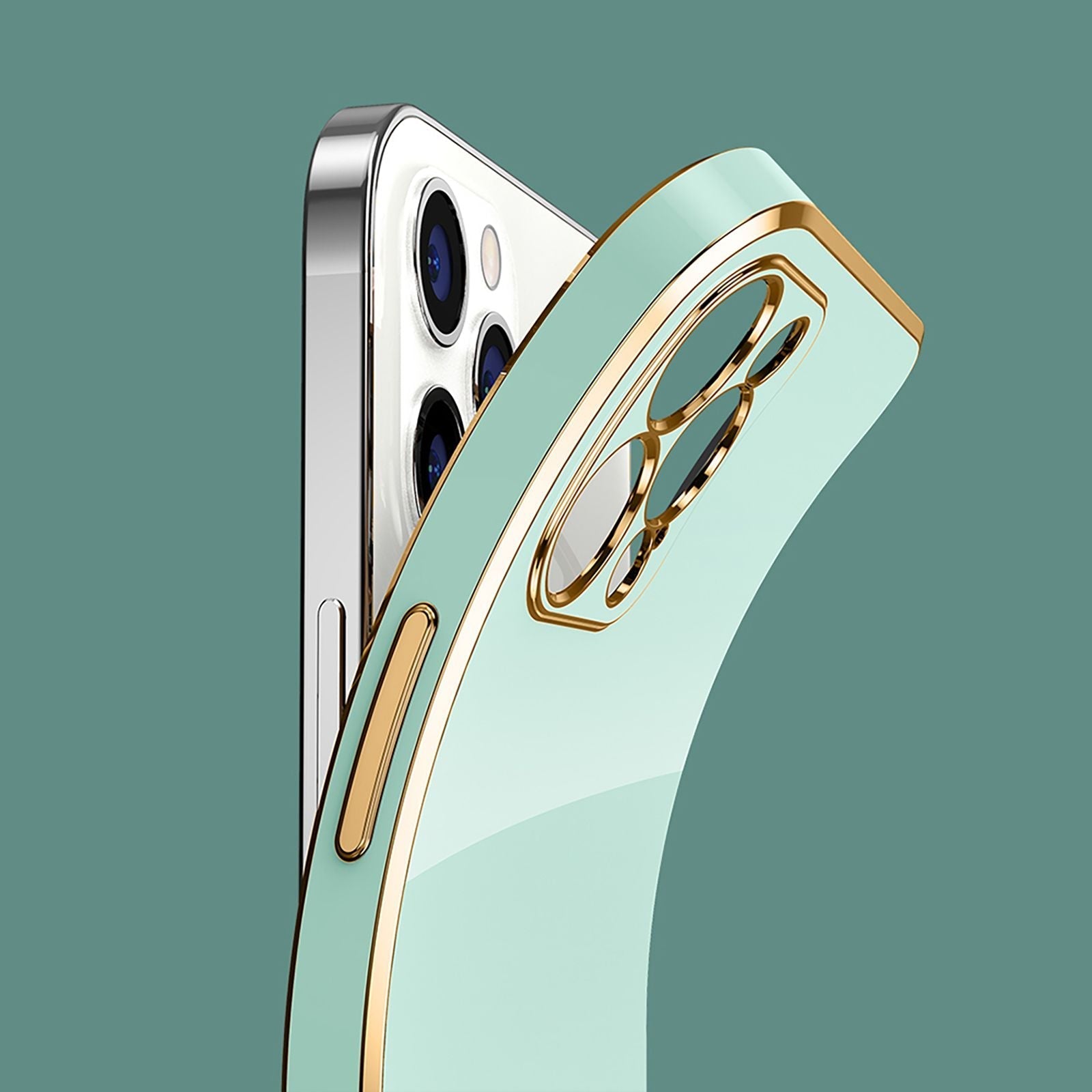 Silicone Plating Cover; Luxury Electroplated Phone Case For IPhone