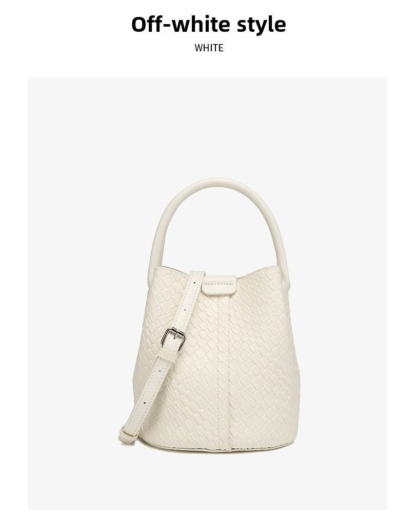 Simple niche woven pattern handbag bucket bag women's bag tide 2025 new senior sense shoulder bag crossbody bag