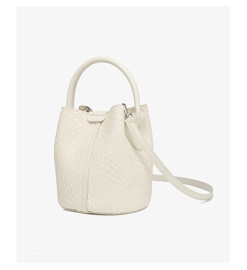 Simple niche woven pattern handbag bucket bag women's bag tide 2025 new senior sense shoulder bag crossbody bag
