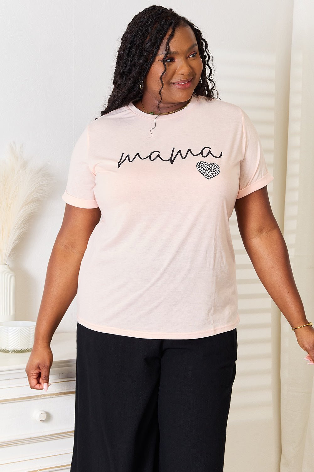 Simply Love MAMA Heart Graphic T-Shirt for Women's Size Small-2XL Excellent design