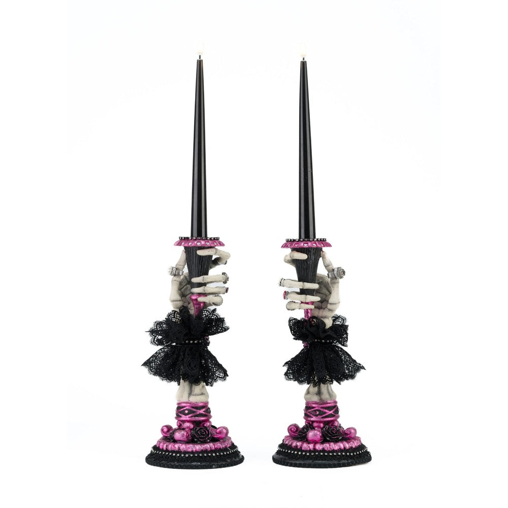 Skeleton Hand Candle Sticks Set of 2 by Katherine's Collection