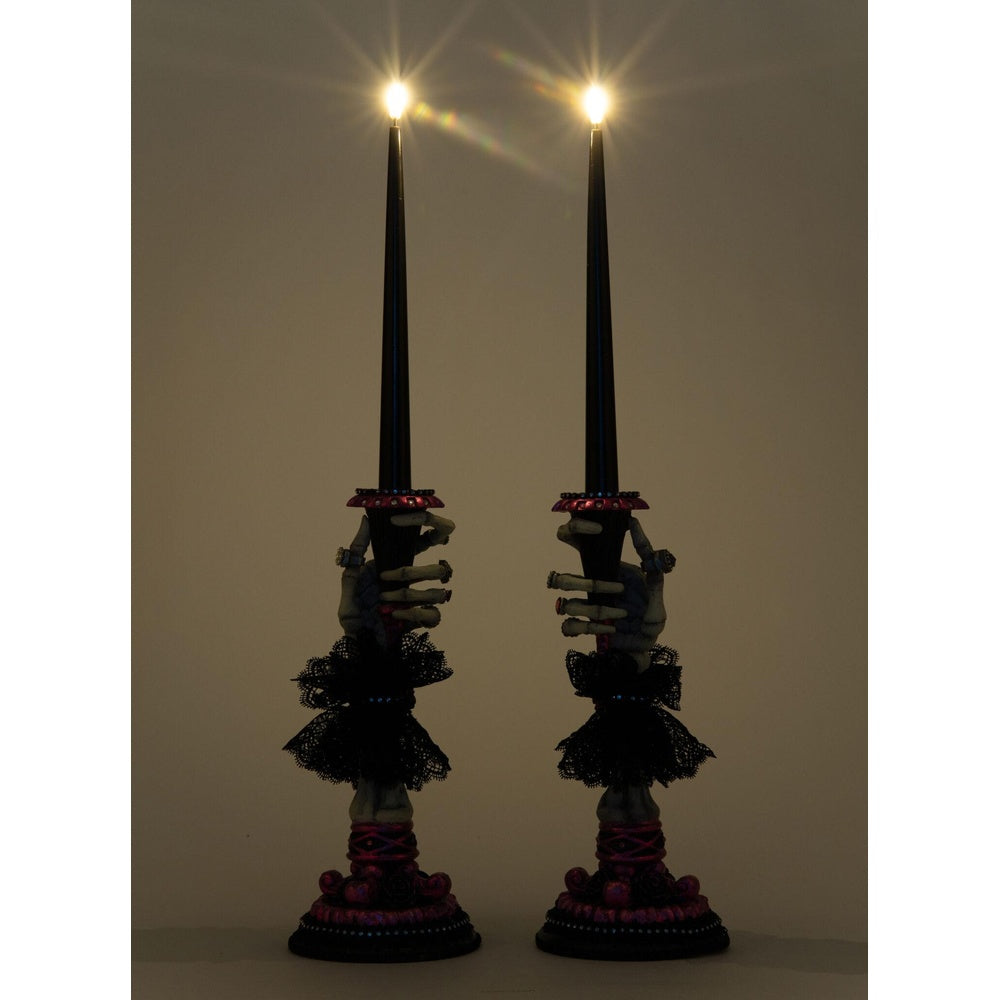 Skeleton Hand Candle Sticks Set of 2 by Katherine's Collection