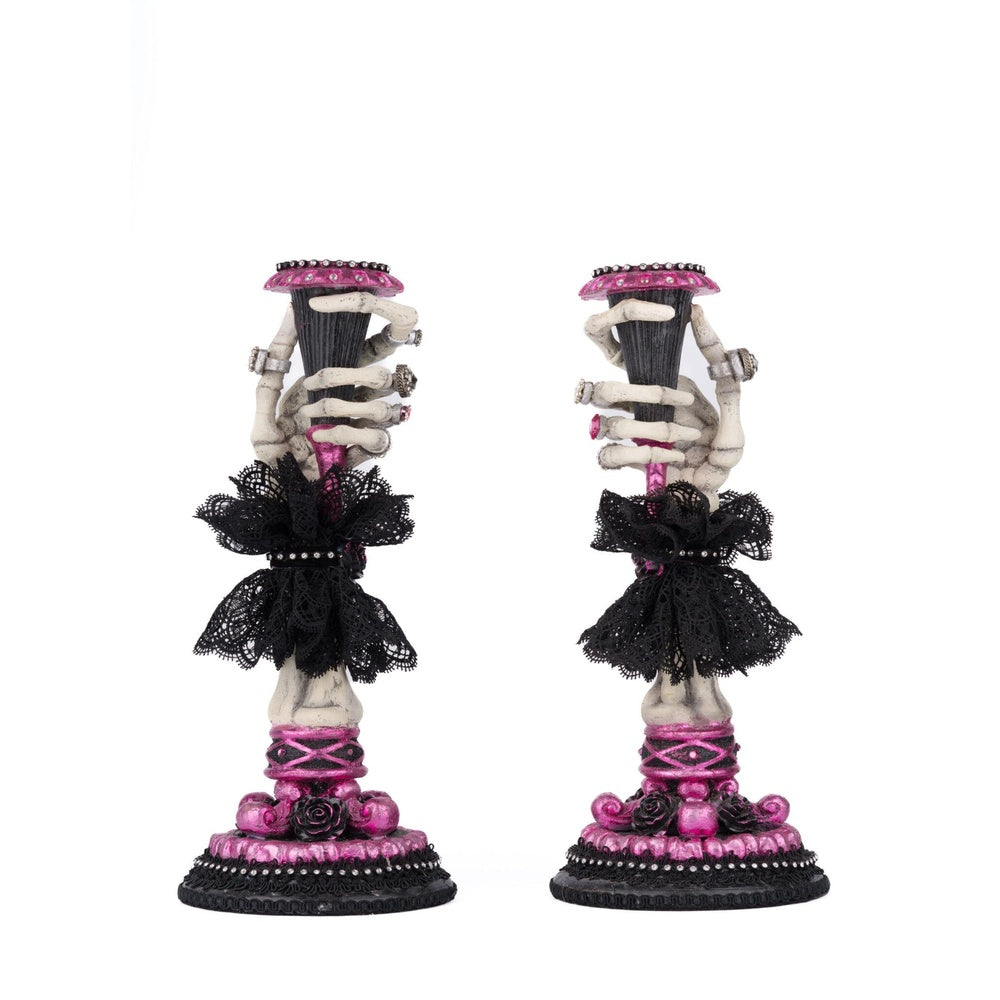 Skeleton Hand Candle Sticks Set of 2 by Katherine's Collection