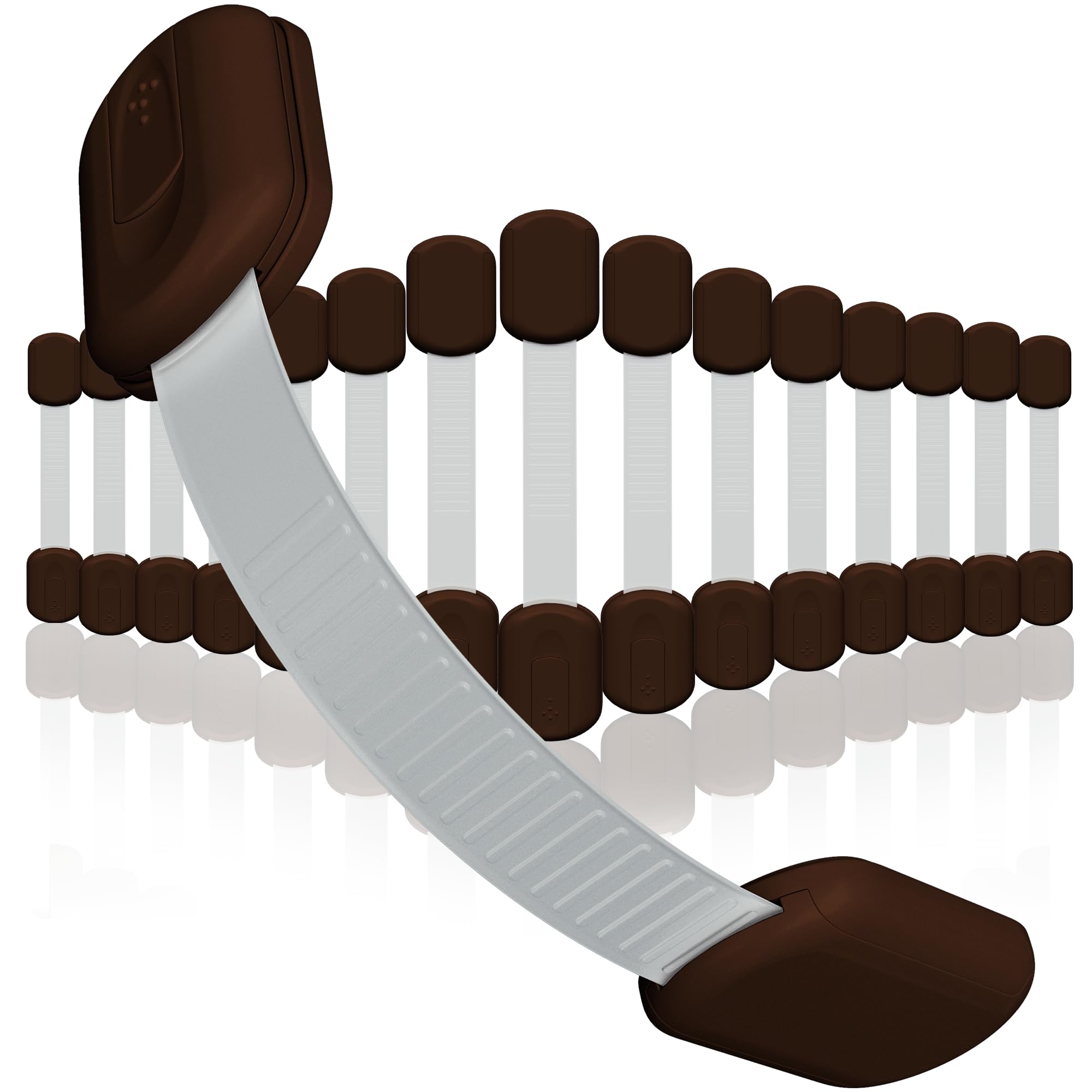 SKYLA HOMES Baby Locks (8-Pack) Child Safety Cabinet Proofing - Safe Quick and Easy 3M Adhesive Cabinet Drawer Door Latches No Screws & Magnets Multi-Purpose for Furniture Kitchen Ovens Toilet Seats