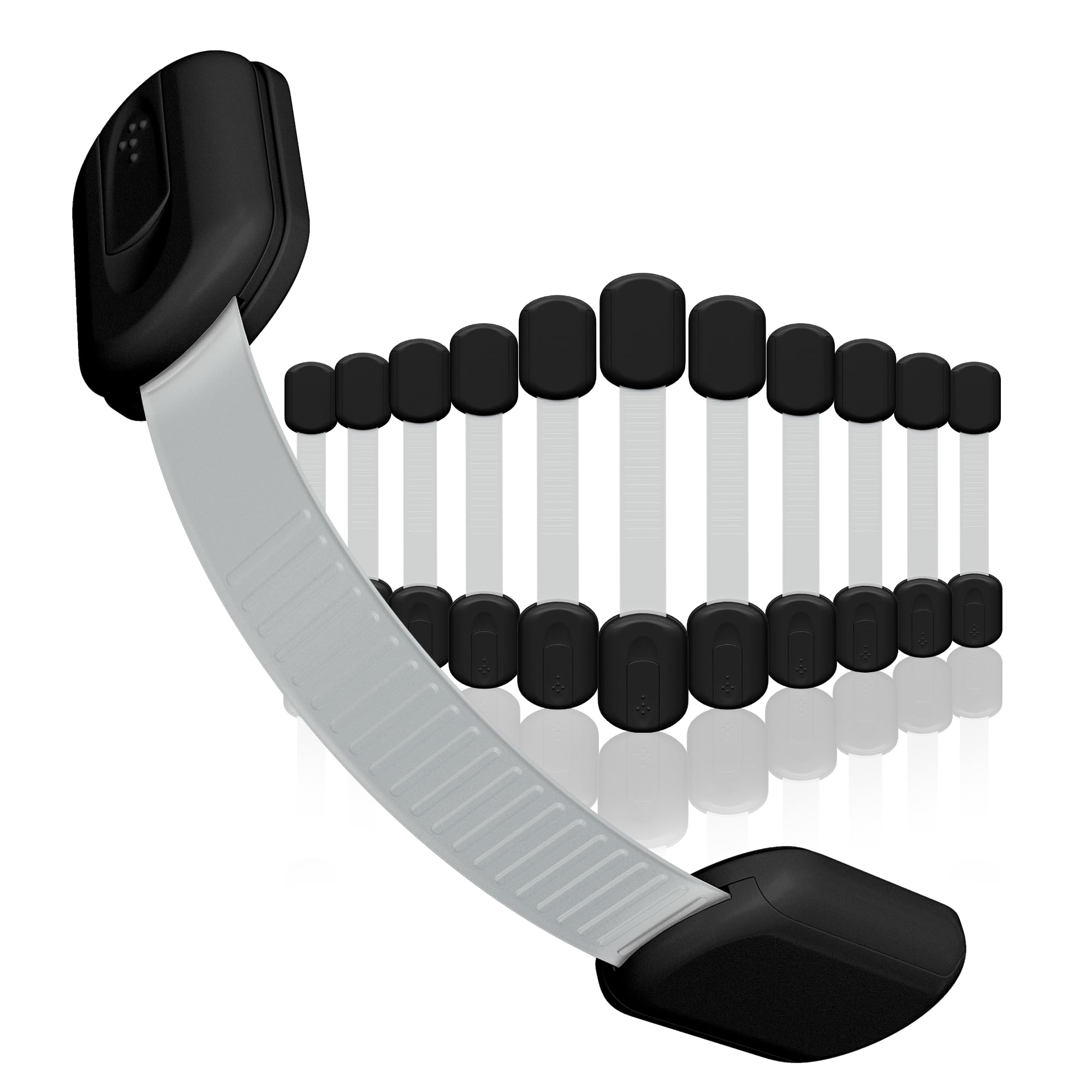 SKYLA HOMES Baby Locks (8-Pack) Child Safety Cabinet Proofing - Safe Quick and Easy 3M Adhesive Cabinet Drawer Door Latches No Screws & Magnets Multi-Purpose for Furniture Kitchen Ovens Toilet Seats