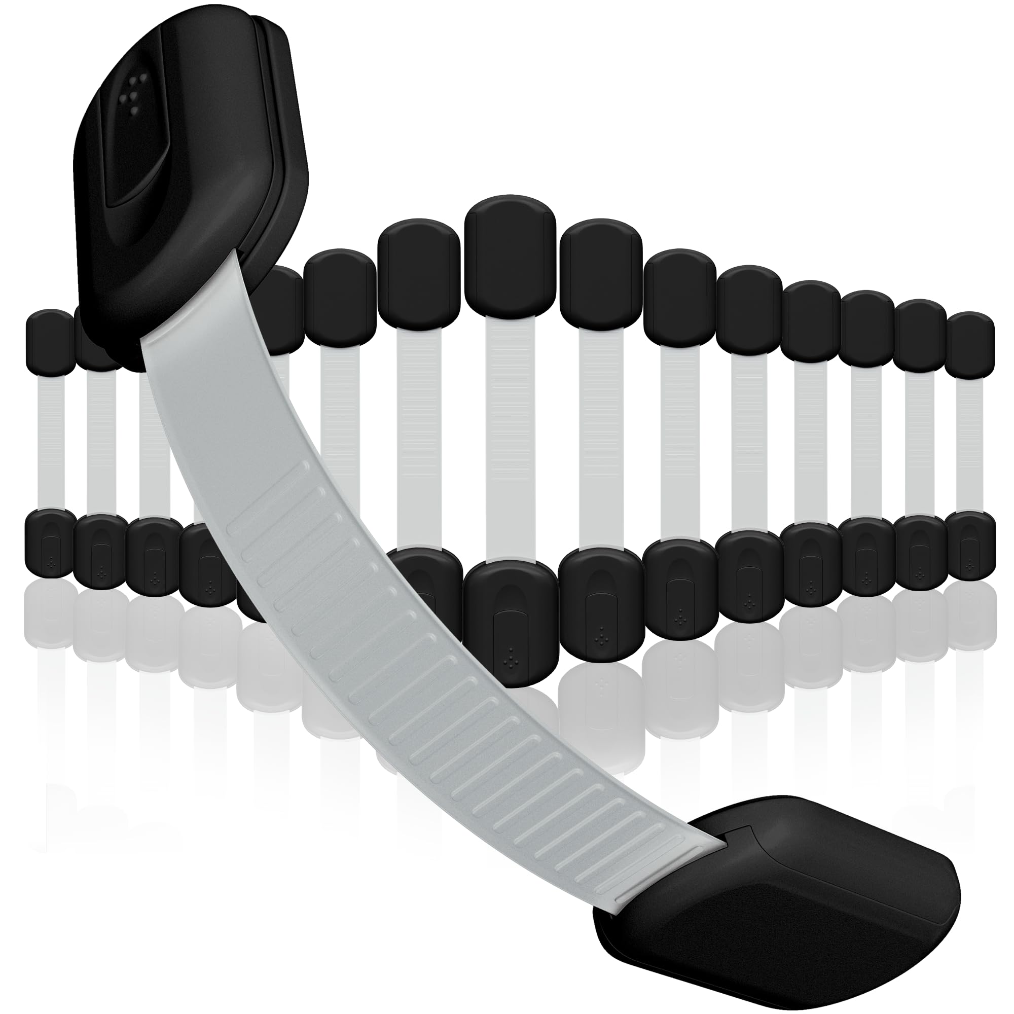 SKYLA HOMES Baby Locks (8-Pack) Child Safety Cabinet Proofing - Safe Quick and Easy 3M Adhesive Cabinet Drawer Door Latches No Screws & Magnets Multi-Purpose for Furniture Kitchen Ovens Toilet Seats