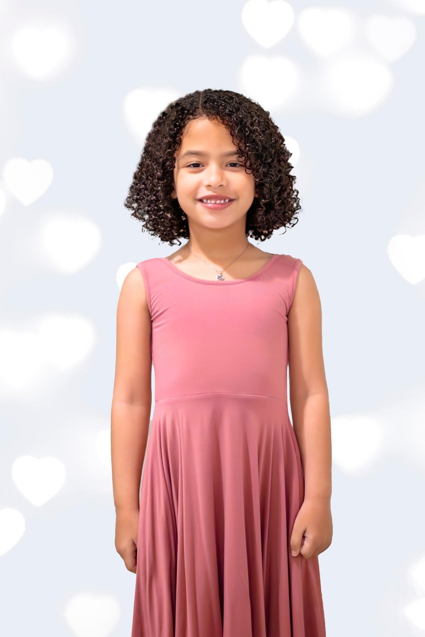 Sleeveless Twirl Dress in Romantic Rose