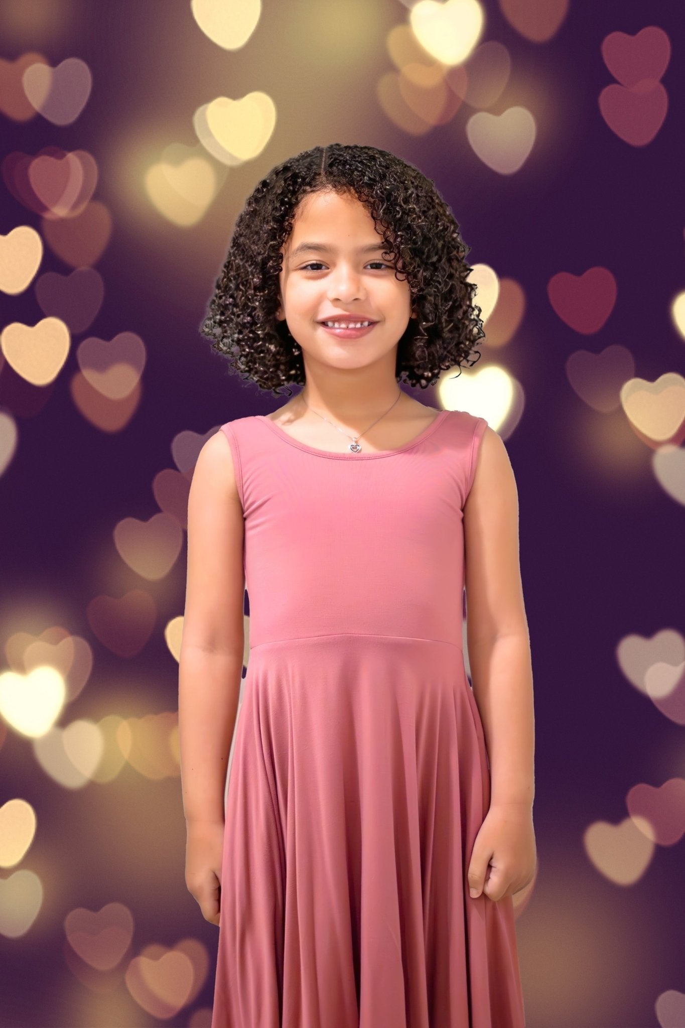 Sleeveless Twirl Dress in Romantic Rose