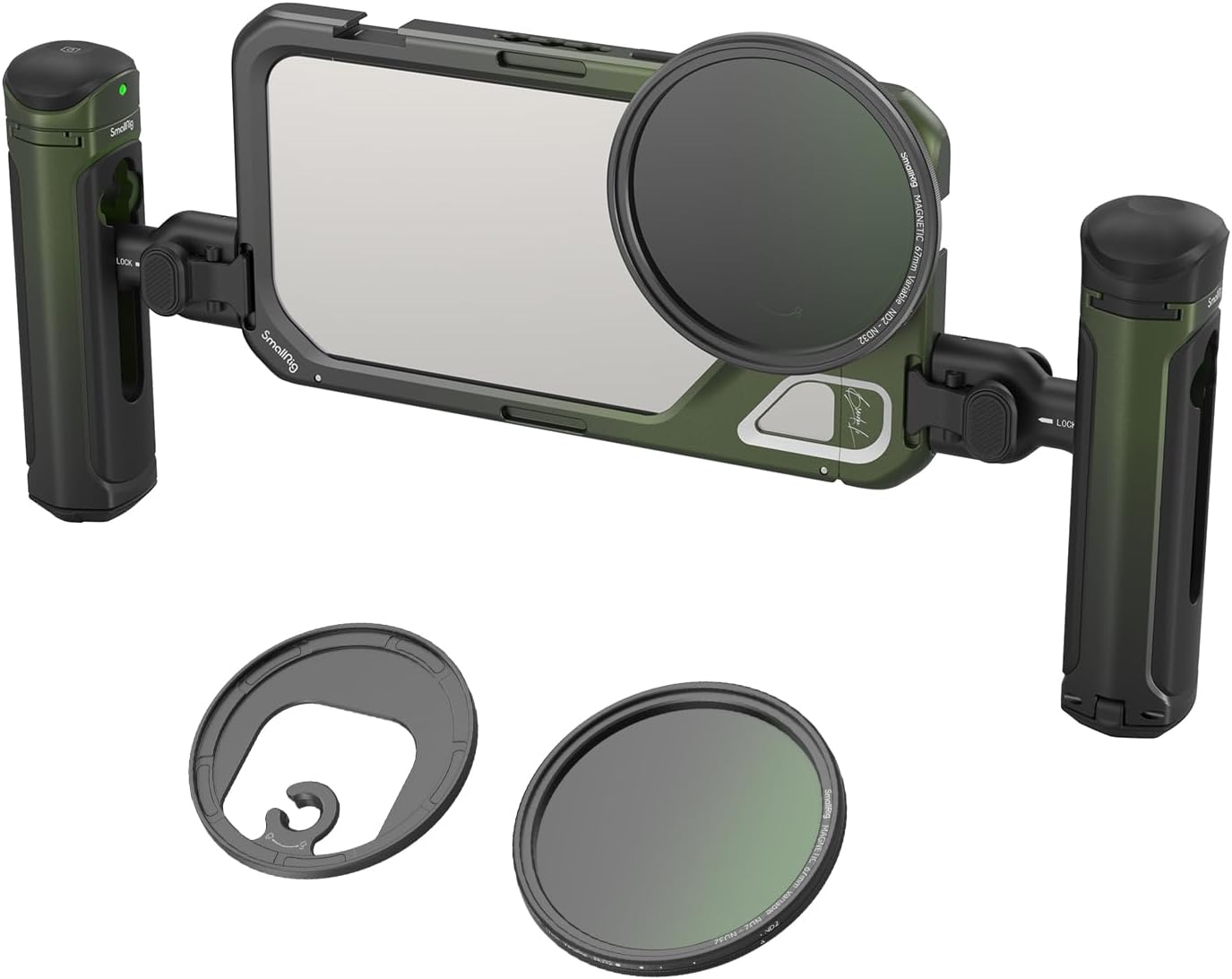 SmallRig x Brandon Li Mobile Video Kit for iPhone 15 Pro Max with Wireless Quick Release Handles, Upgraded 67MM Magnetic VND Filter, 67MM Filter Adapter, Phone Rig for YouTube Video Recording - 4407B