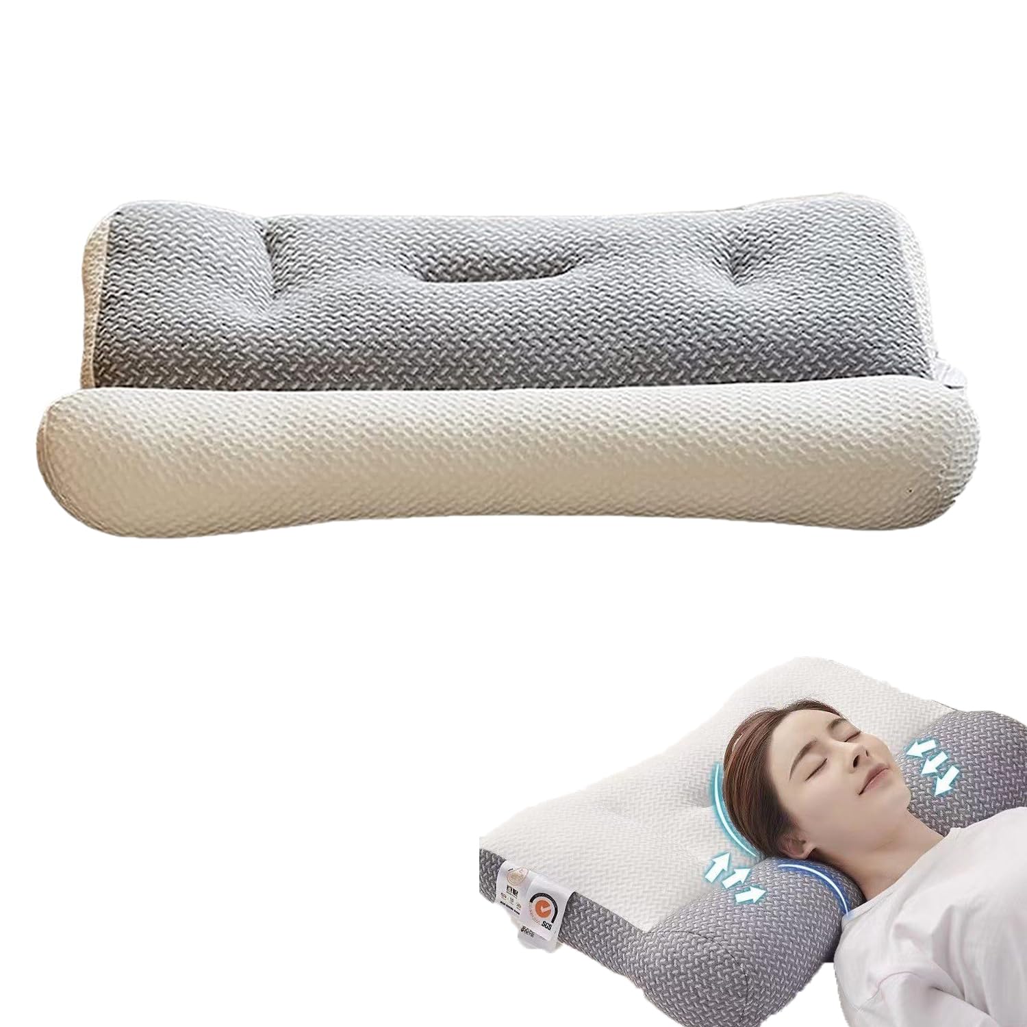 Sohobloo Neck Pillow,Super Ergonomic Pillow - Protect Your Neck and Spine,Ergonomic Pillows for Sleeping Neck,Ergonomic Pillows for Sleeping,Neck Support Pillows for Sleeping (15.7''*23.6''-Gray)