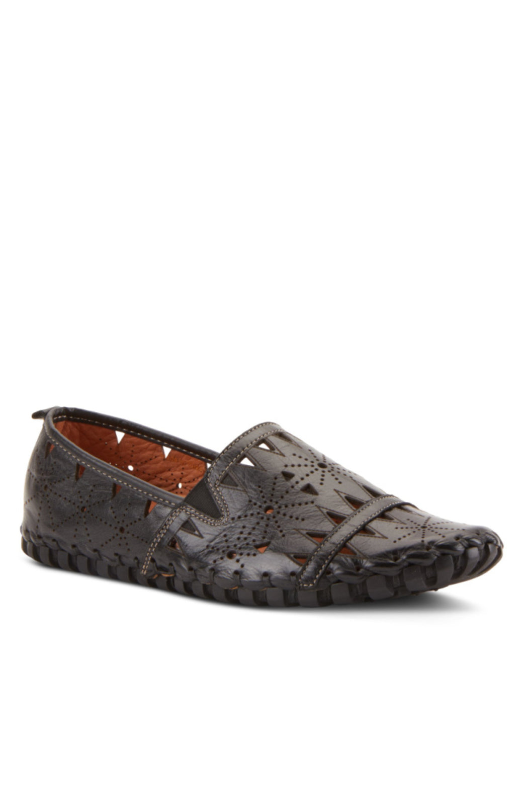 Spring Step Leather Perforated Slip-On Shoes- Fusaro