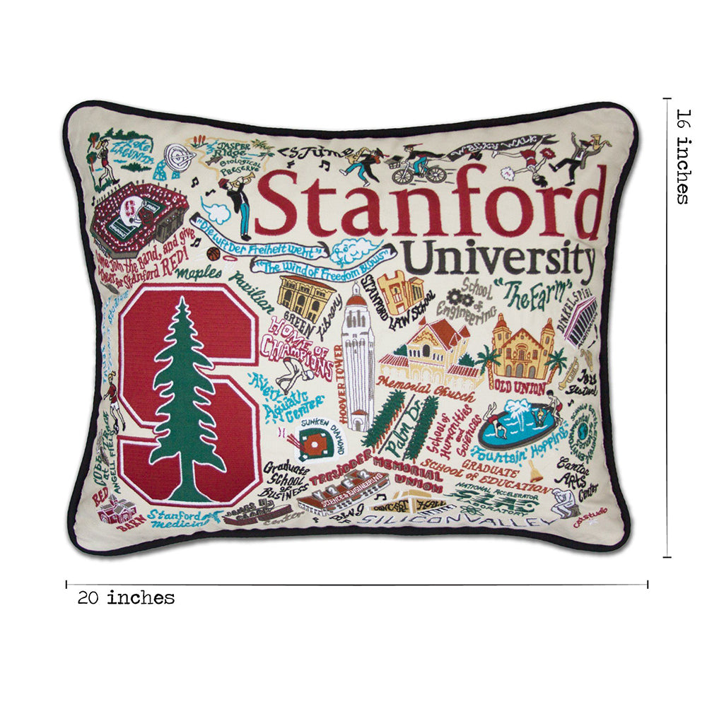 Stanford University Collegiate Hand-Embroidered Pillow