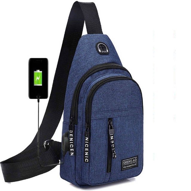 Strap Bag Crossbody Backpack with USB Hole Strap Backpack Trave Hiking Backpack Multipurpose Crossbody Chest Bags