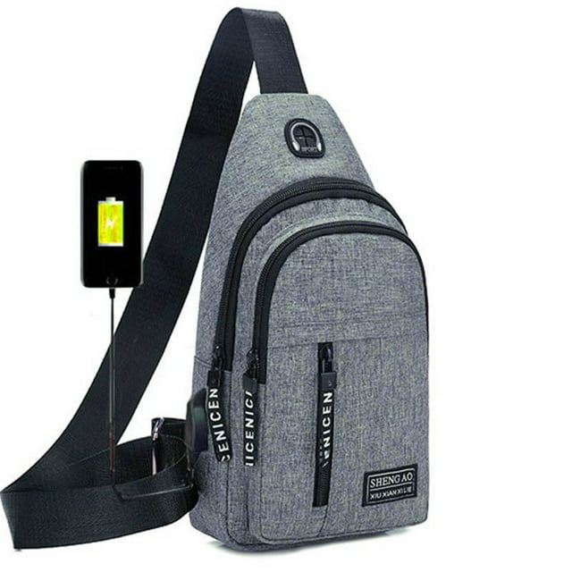Strap Bag Crossbody Backpack with USB Hole Strap Backpack Trave Hiking Backpack Multipurpose Crossbody Chest Bags