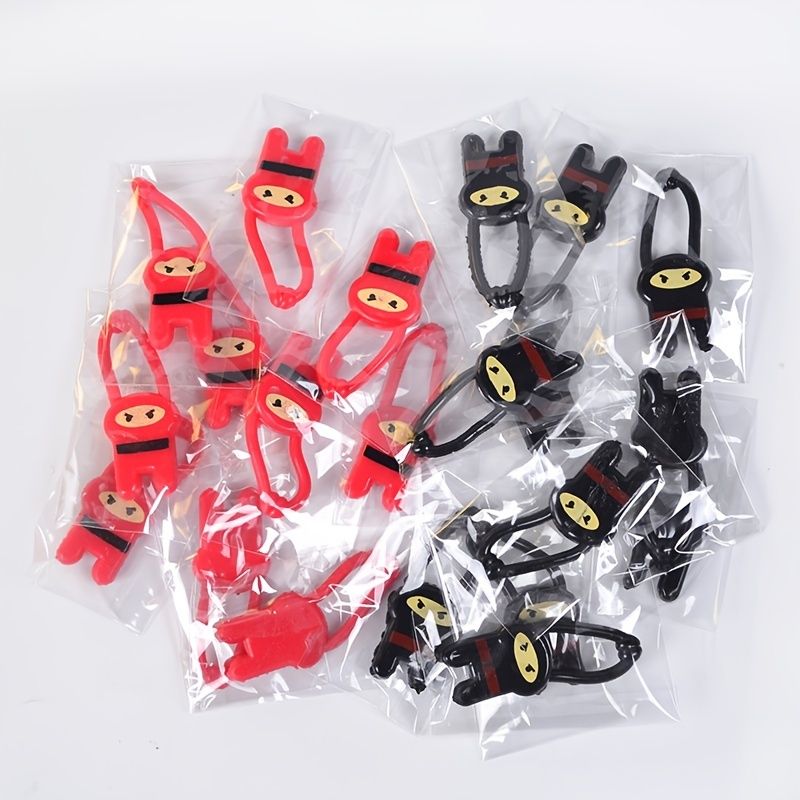 Stretchy Flying Ninjas Elastic Slingshot Toys For Boys & Girls; Great Birthday Gift & Party Favors Idea Eco-Friendly BPA-Free Materials
