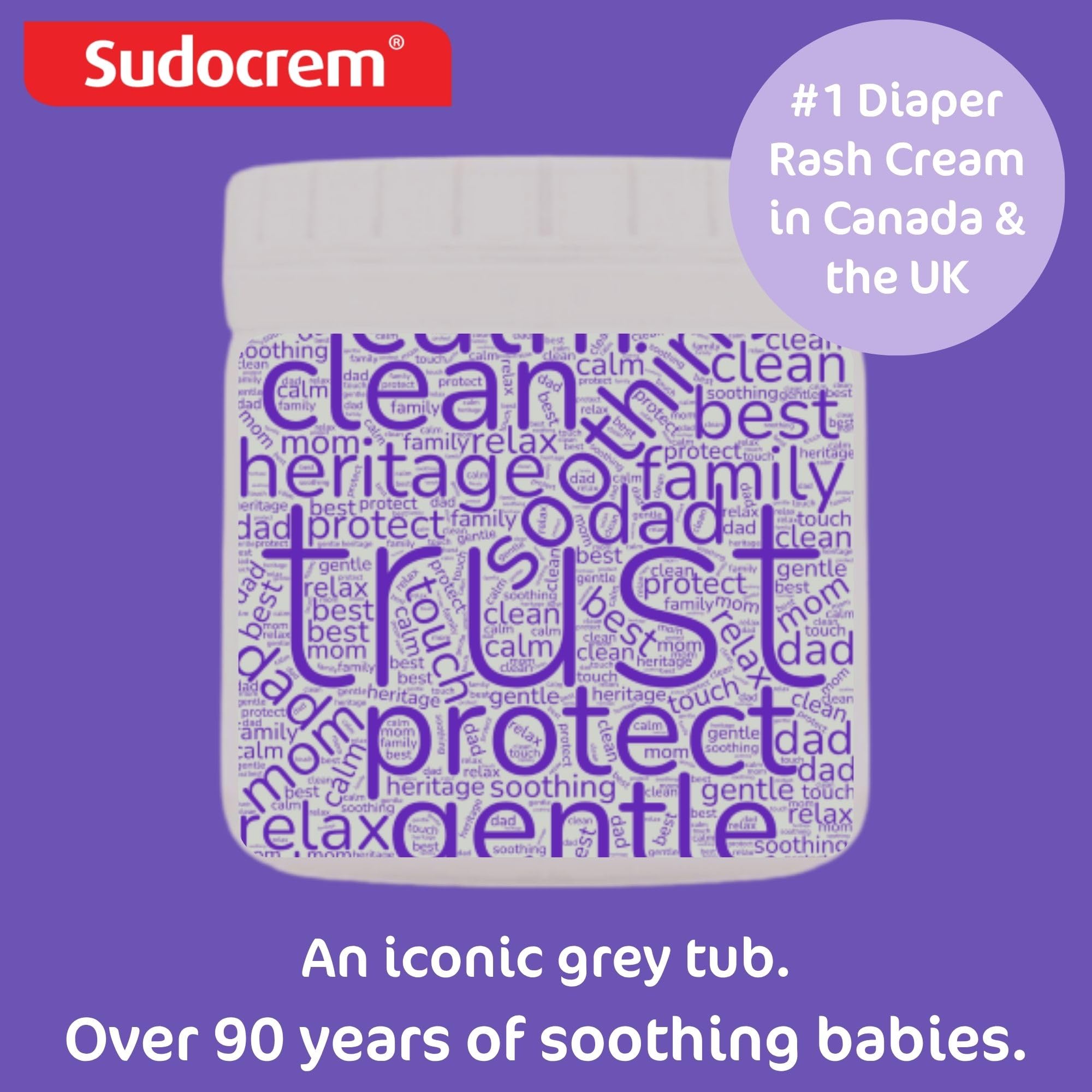 Sudocrem Diaper Rash Cream Soothes, Treats and Protects Baby's Skin, Triple Action Formula Helps Prevent Diaper Rash, 15.29% Zinc Oxide - 4.4oz (125g)