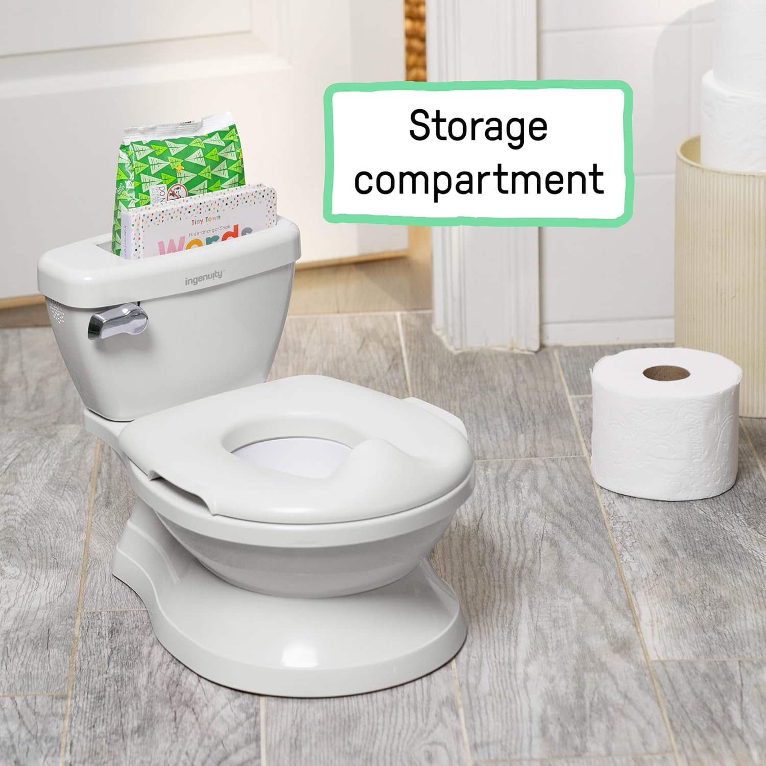 Summer Infant by Ingenuity My Size Potty Pro in White, Toddler Potty Training Toilet, Lifelike Flushing Sound, for Ages 18 Months+, Up to 50 Pounds