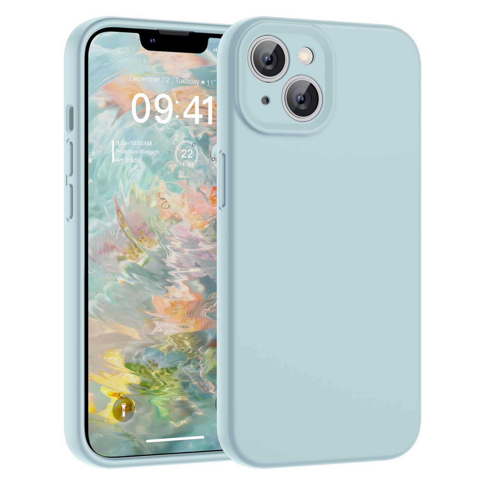 SUPFINE Designed for iPhone 12 Case,Premium Liquid Silicone with [Soft Anti-Scratch Microfiber Lining][Upgraded Camera Protection] Slim Shockproof Protective Phone Case for Men Women Girls,Black