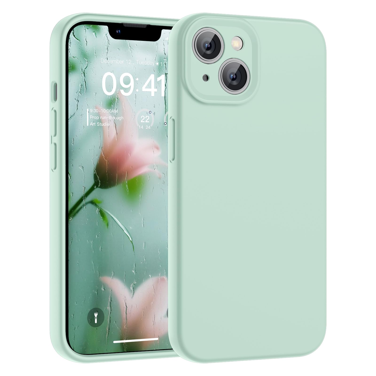 SUPFINE Designed for iPhone 12 Case,Premium Liquid Silicone with [Soft Anti-Scratch Microfiber Lining][Upgraded Camera Protection] Slim Shockproof Protective Phone Case for Men Women Girls,Black