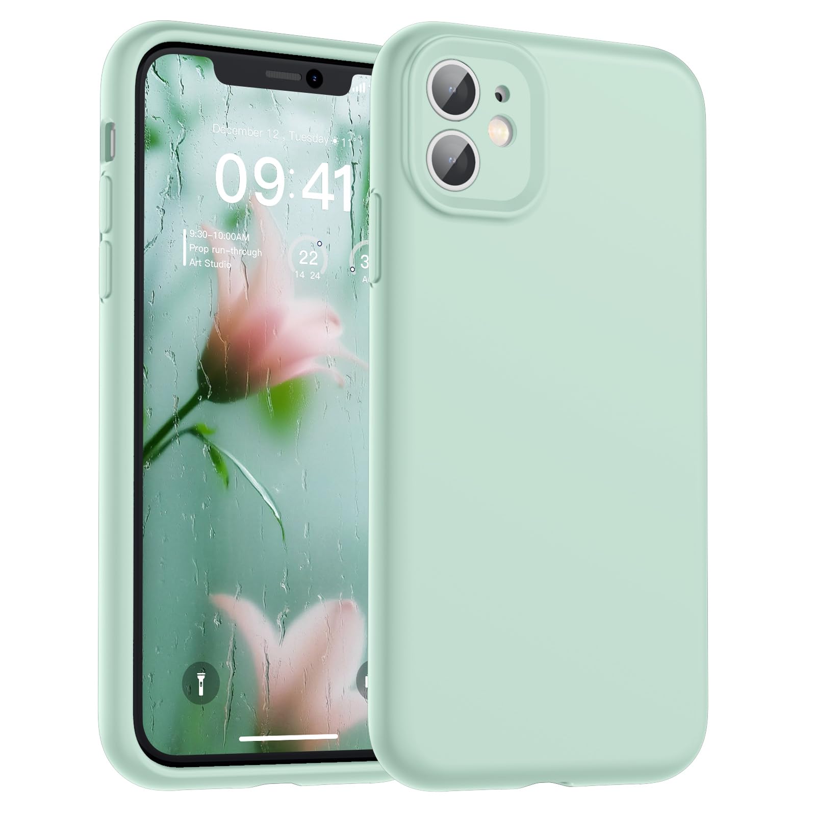 SUPFINE Designed for iPhone 12 Case,Premium Liquid Silicone with [Soft Anti-Scratch Microfiber Lining][Upgraded Camera Protection] Slim Shockproof Protective Phone Case for Men Women Girls,Black