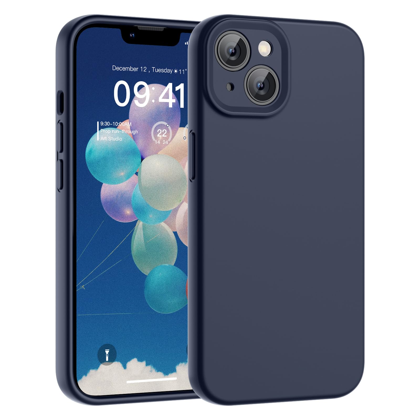 SUPFINE Designed for iPhone 12 Case,Premium Liquid Silicone with [Soft Anti-Scratch Microfiber Lining][Upgraded Camera Protection] Slim Shockproof Protective Phone Case for Men Women Girls,Black