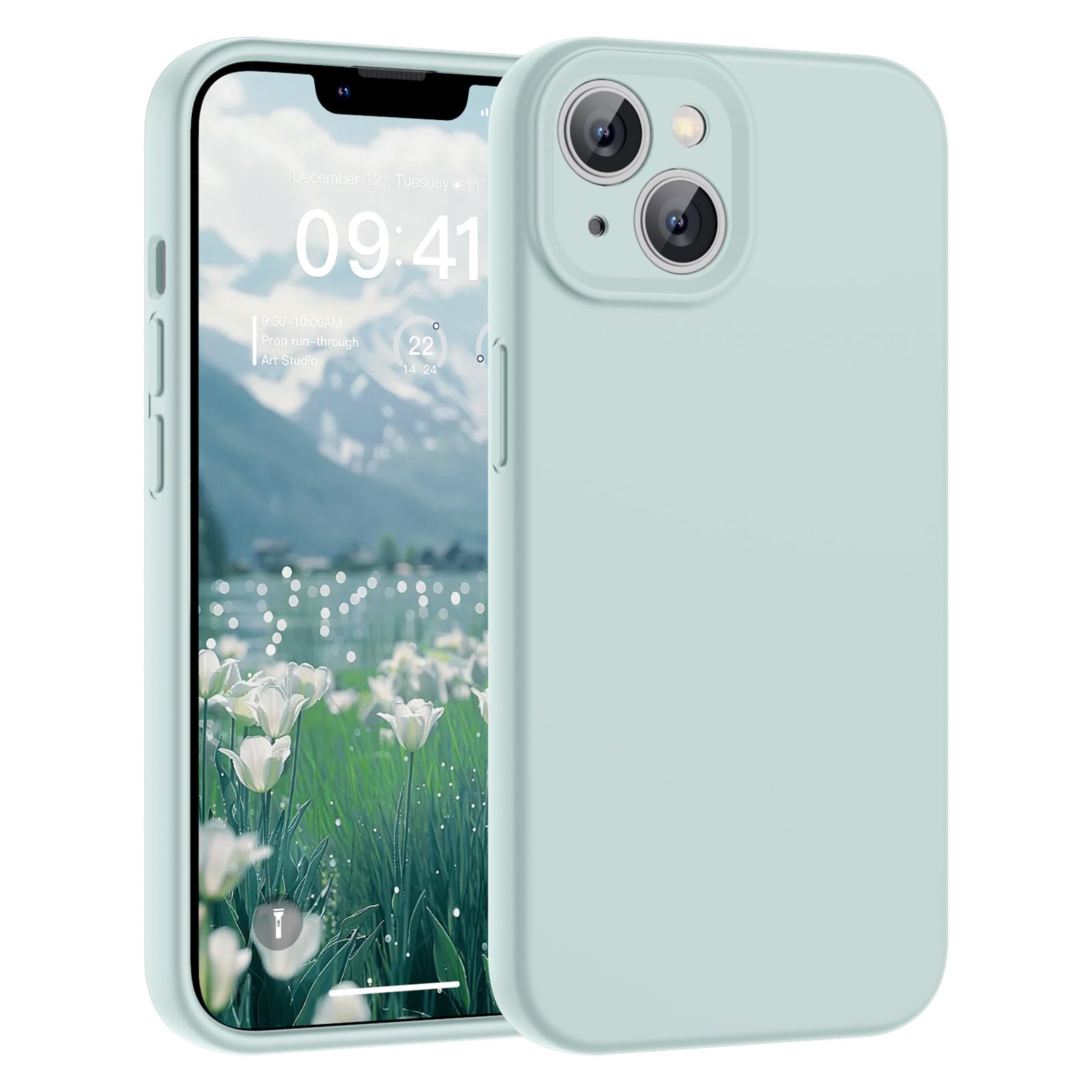 SUPFINE Designed for iPhone 12 Case,Premium Liquid Silicone with [Soft Anti-Scratch Microfiber Lining][Upgraded Camera Protection] Slim Shockproof Protective Phone Case for Men Women Girls,Black