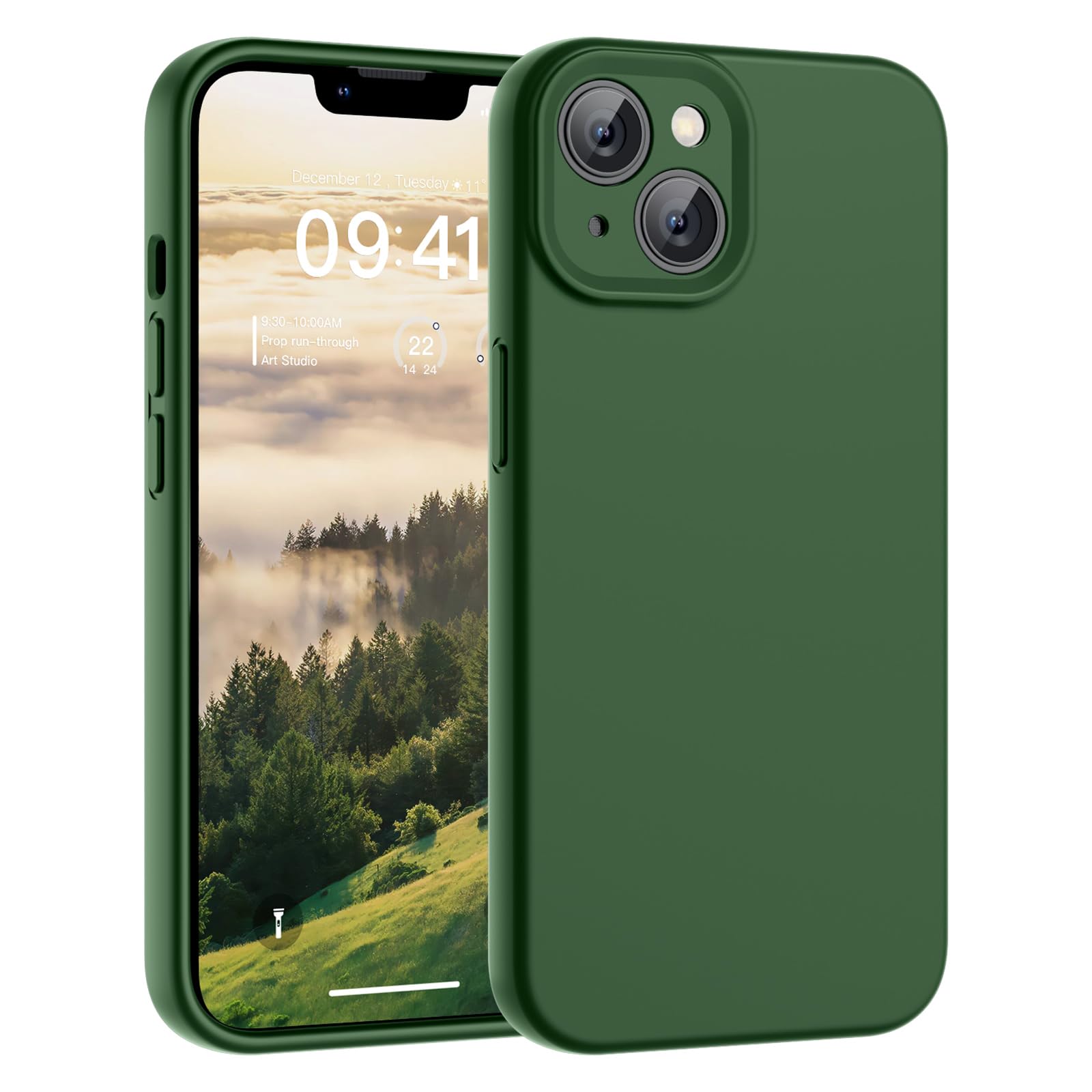 SUPFINE Designed for iPhone 12 Case,Premium Liquid Silicone with [Soft Anti-Scratch Microfiber Lining][Upgraded Camera Protection] Slim Shockproof Protective Phone Case for Men Women Girls,Black