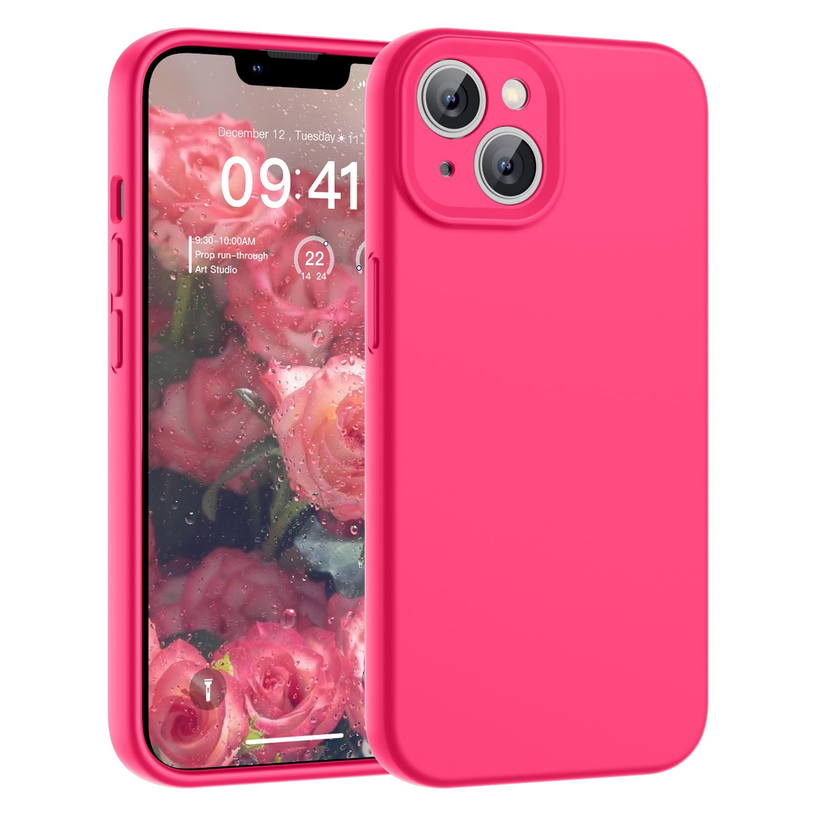 SUPFINE Designed for iPhone 12 Case,Premium Liquid Silicone with [Soft Anti-Scratch Microfiber Lining][Upgraded Camera Protection] Slim Shockproof Protective Phone Case for Men Women Girls,Black