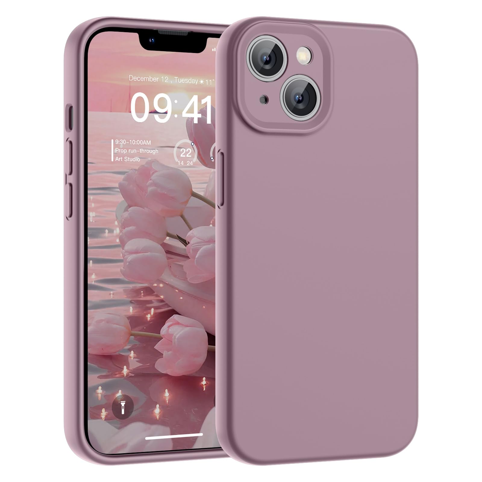 SUPFINE Designed for iPhone 12 Case,Premium Liquid Silicone with [Soft Anti-Scratch Microfiber Lining][Upgraded Camera Protection] Slim Shockproof Protective Phone Case for Men Women Girls,Black