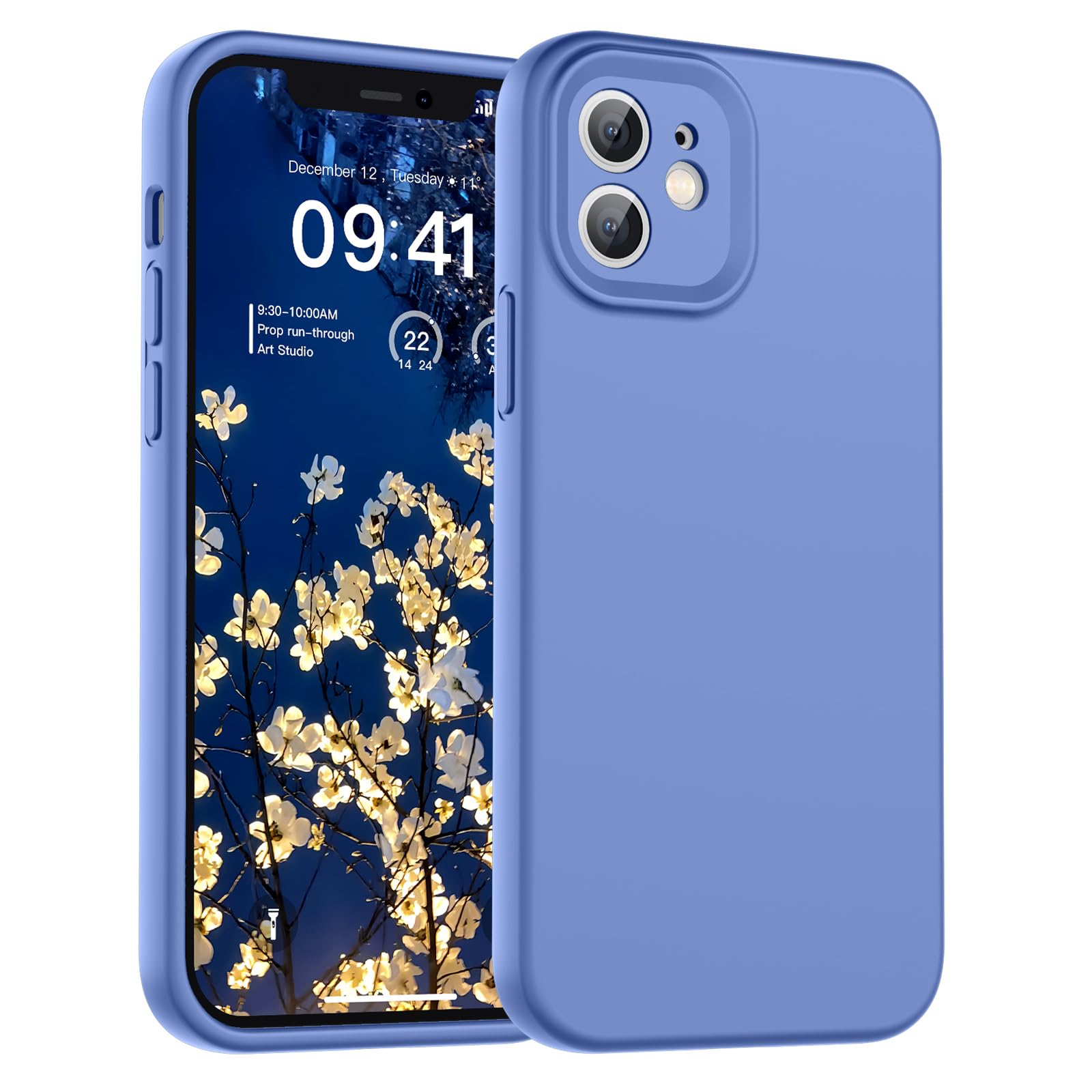 SUPFINE Designed for iPhone 12 Case,Premium Liquid Silicone with [Soft Anti-Scratch Microfiber Lining][Upgraded Camera Protection] Slim Shockproof Protective Phone Case for Men Women Girls,Black