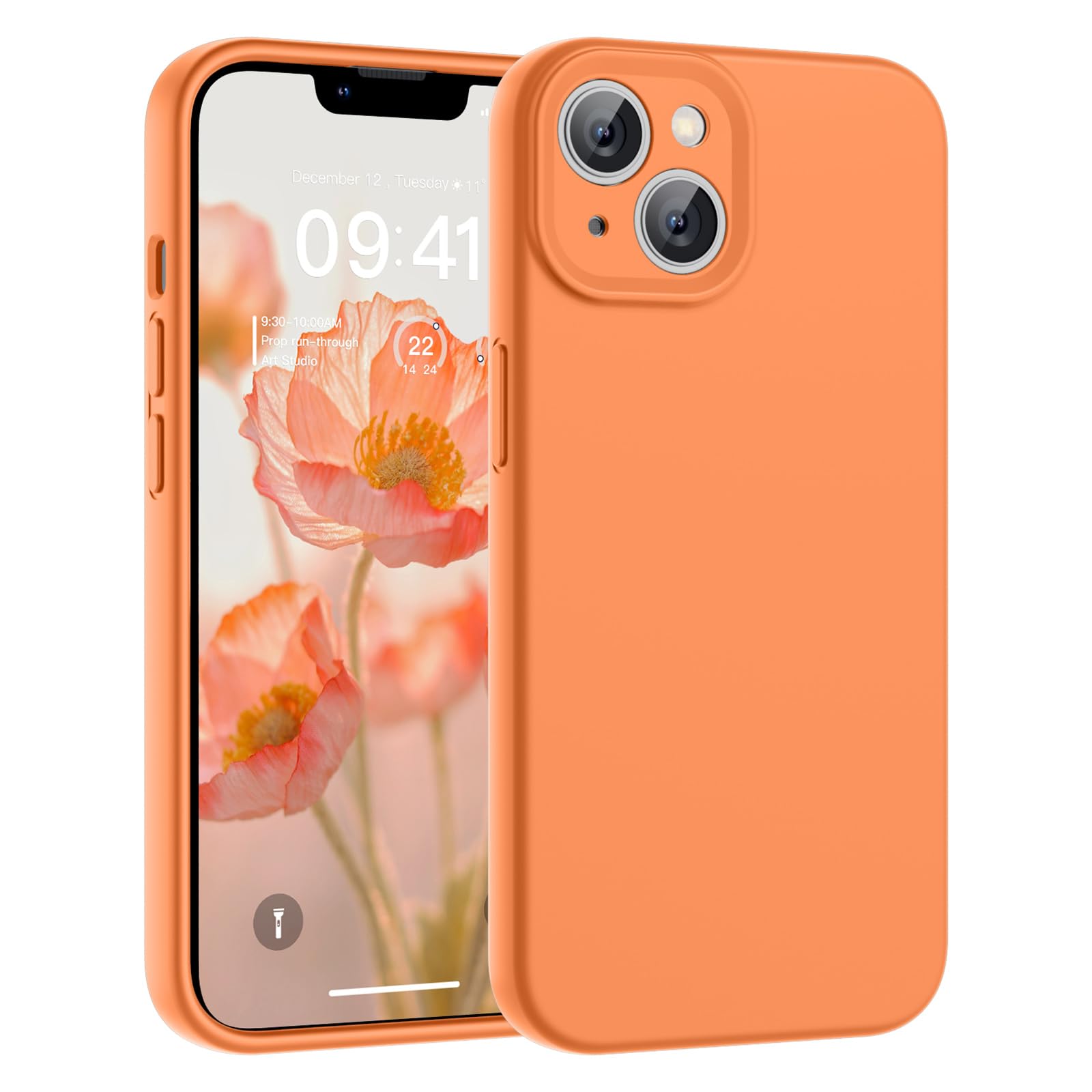 SUPFINE Designed for iPhone 12 Case,Premium Liquid Silicone with [Soft Anti-Scratch Microfiber Lining][Upgraded Camera Protection] Slim Shockproof Protective Phone Case for Men Women Girls,Black