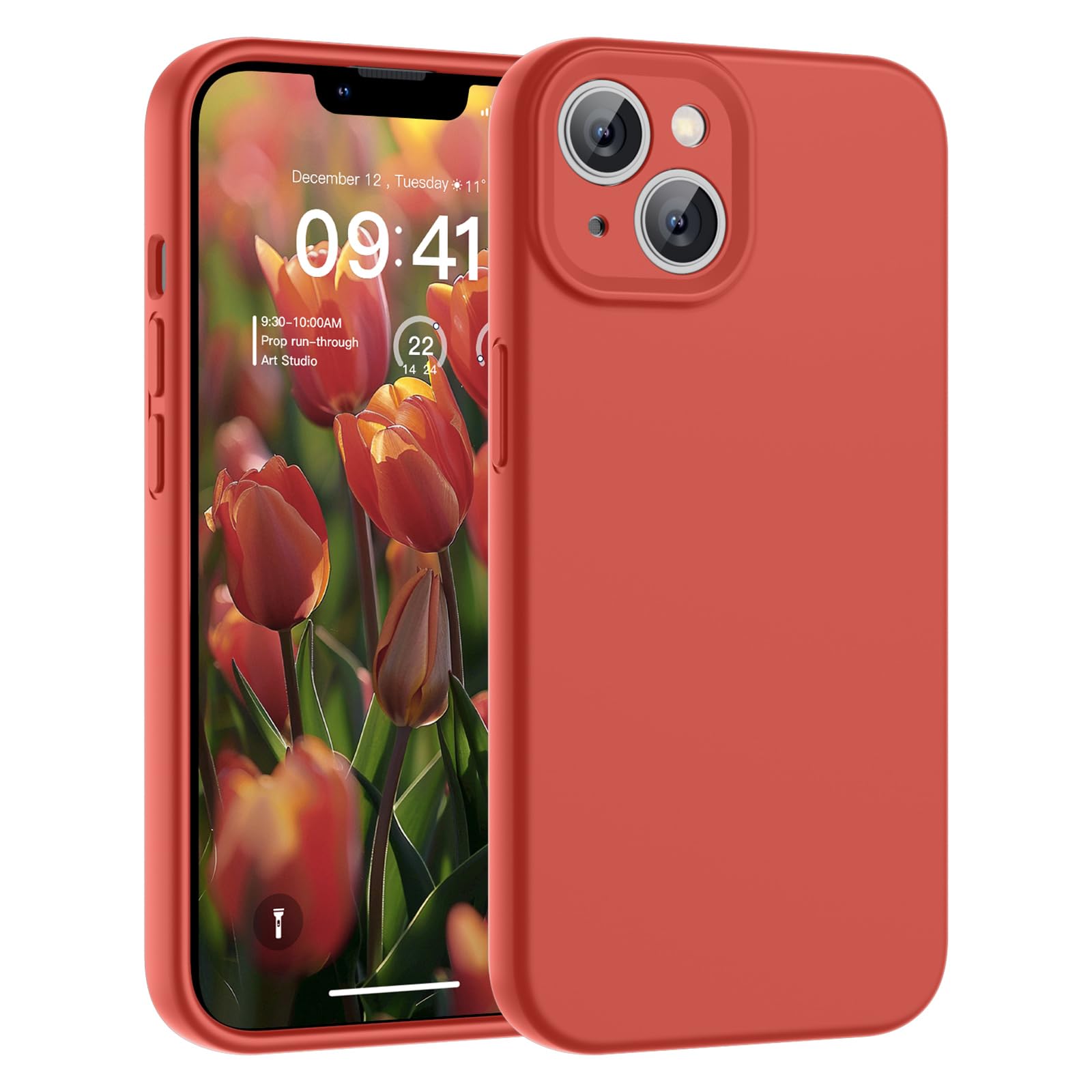 SUPFINE Designed for iPhone 12 Case,Premium Liquid Silicone with [Soft Anti-Scratch Microfiber Lining][Upgraded Camera Protection] Slim Shockproof Protective Phone Case for Men Women Girls,Black