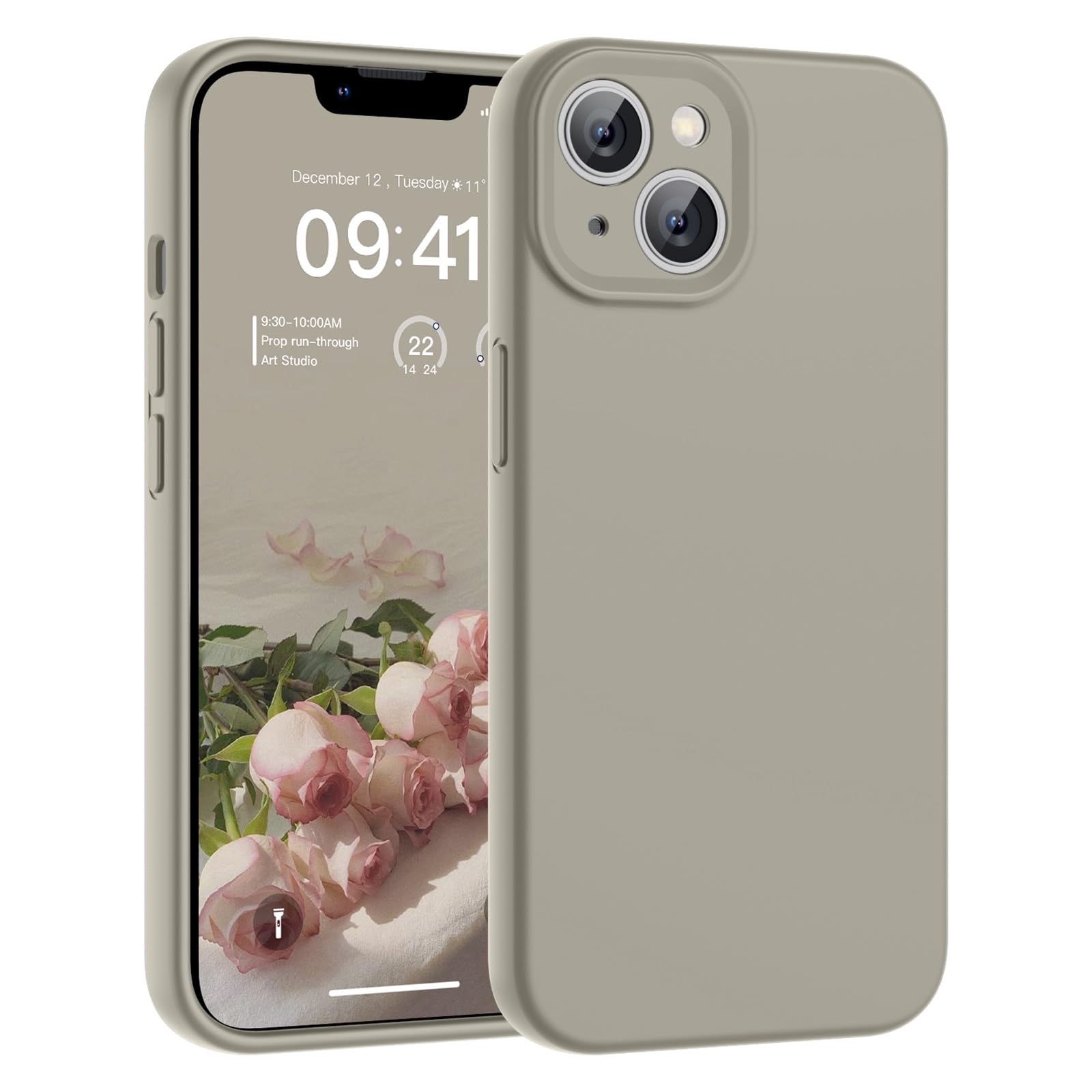 SUPFINE Designed for iPhone 12 Case,Premium Liquid Silicone with [Soft Anti-Scratch Microfiber Lining][Upgraded Camera Protection] Slim Shockproof Protective Phone Case for Men Women Girls,Black