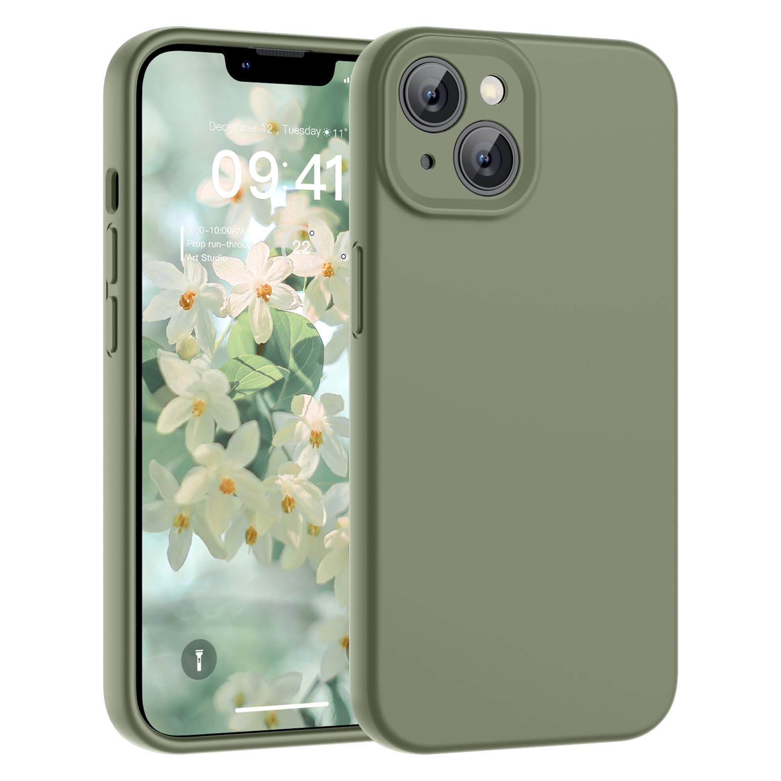 SUPFINE Designed for iPhone 12 Case,Premium Liquid Silicone with [Soft Anti-Scratch Microfiber Lining][Upgraded Camera Protection] Slim Shockproof Protective Phone Case for Men Women Girls,Black