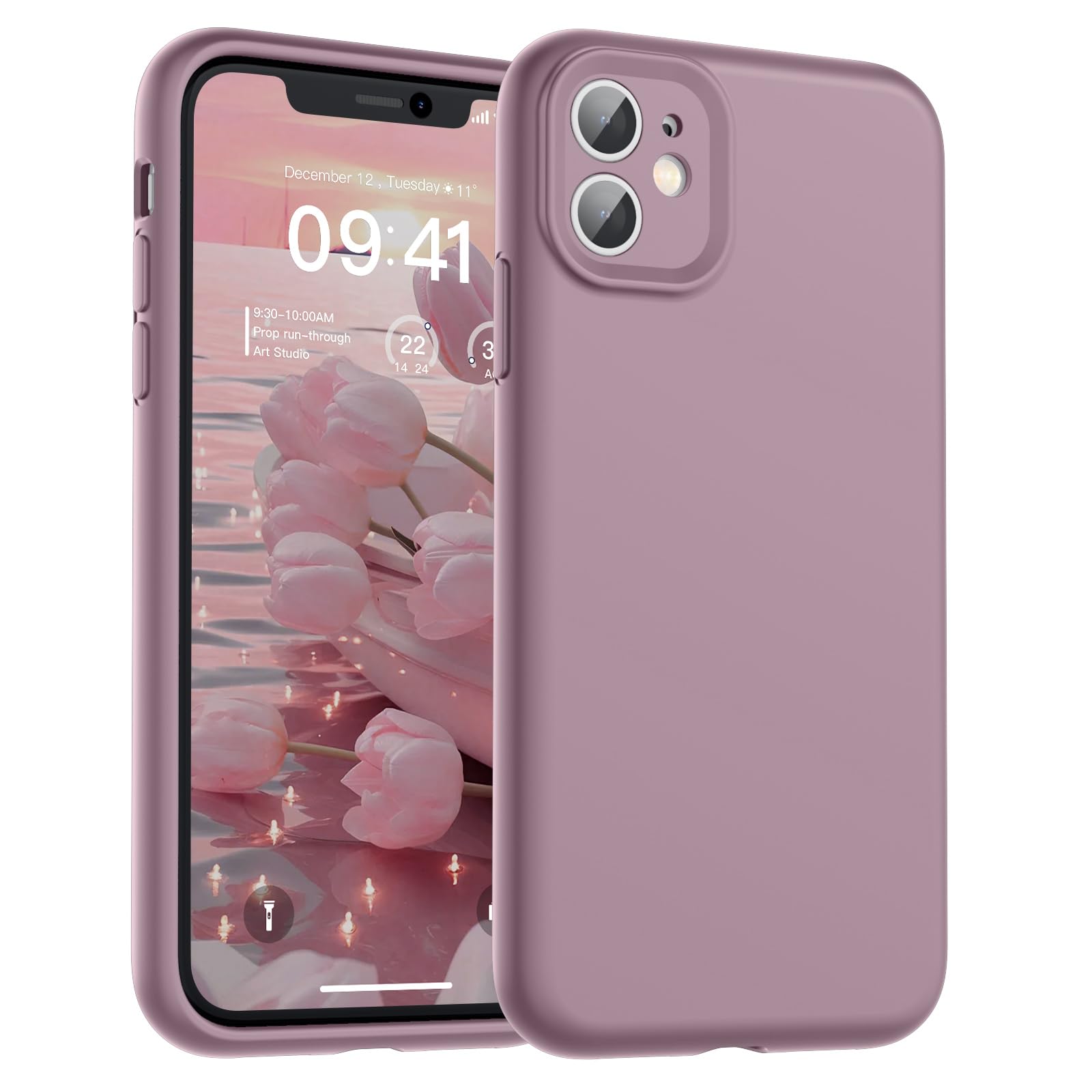 SUPFINE Designed for iPhone 12 Case,Premium Liquid Silicone with [Soft Anti-Scratch Microfiber Lining][Upgraded Camera Protection] Slim Shockproof Protective Phone Case for Men Women Girls,Black