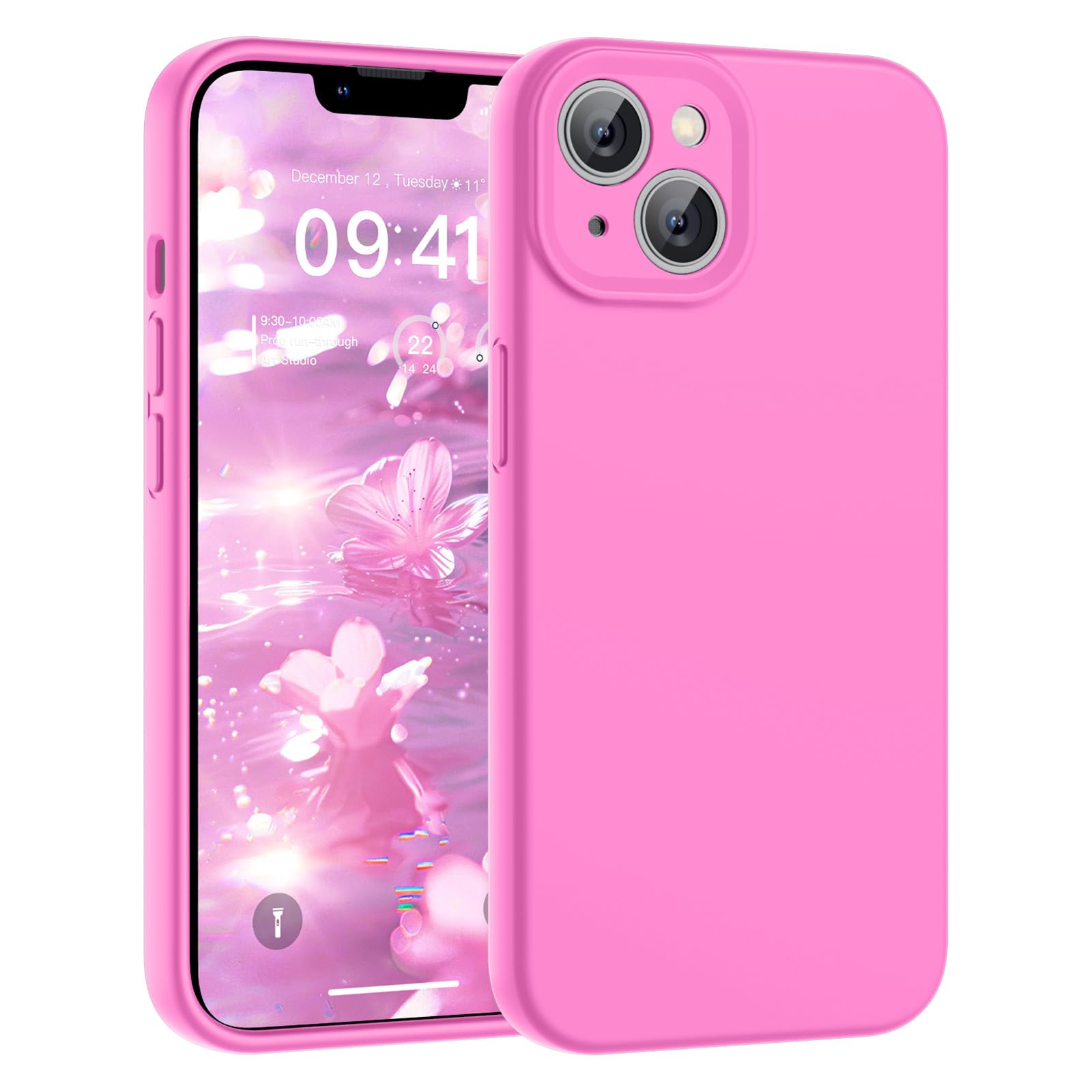 SUPFINE Designed for iPhone 12 Case,Premium Liquid Silicone with [Soft Anti-Scratch Microfiber Lining][Upgraded Camera Protection] Slim Shockproof Protective Phone Case for Men Women Girls,Black