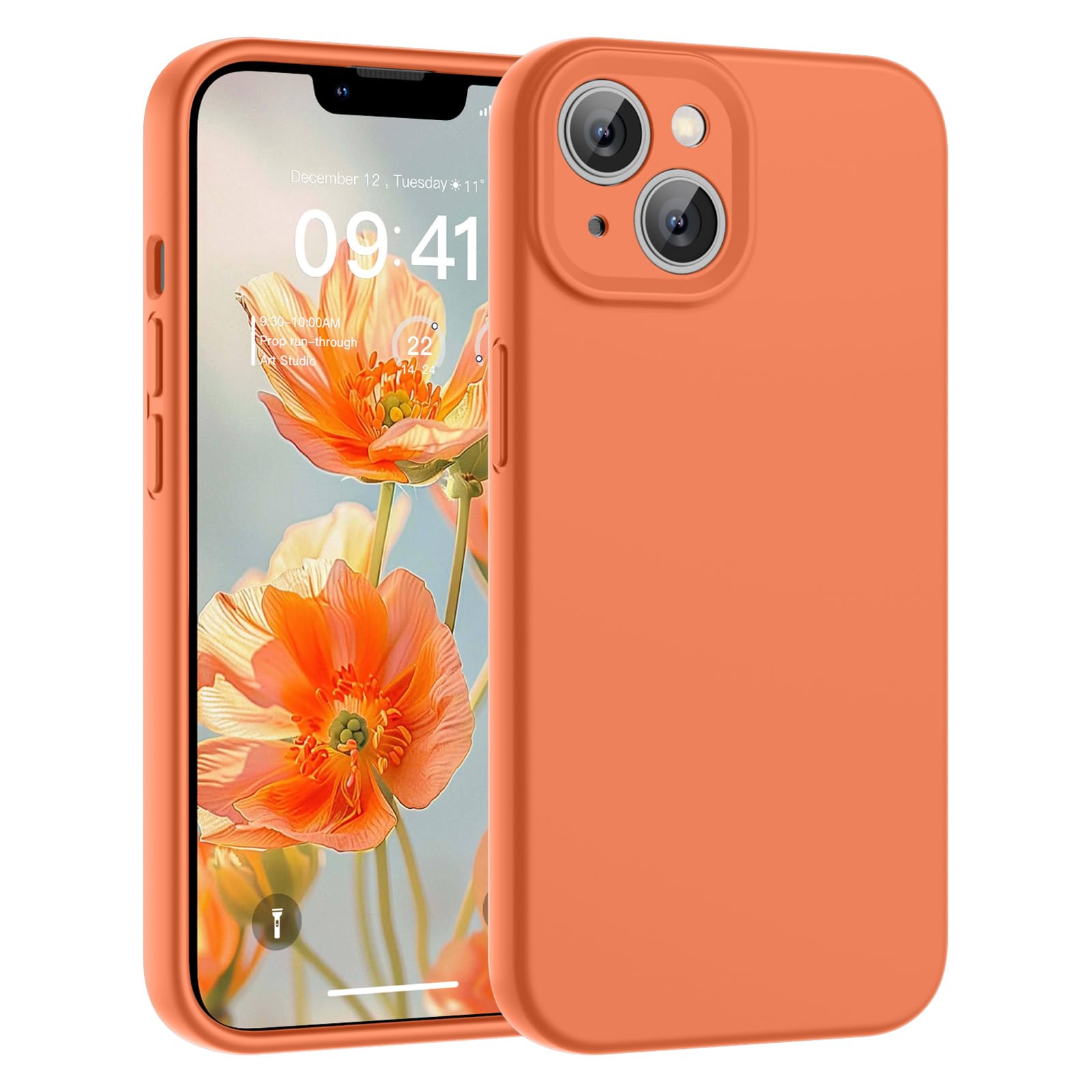 SUPFINE Designed for iPhone 12 Case,Premium Liquid Silicone with [Soft Anti-Scratch Microfiber Lining][Upgraded Camera Protection] Slim Shockproof Protective Phone Case for Men Women Girls,Black