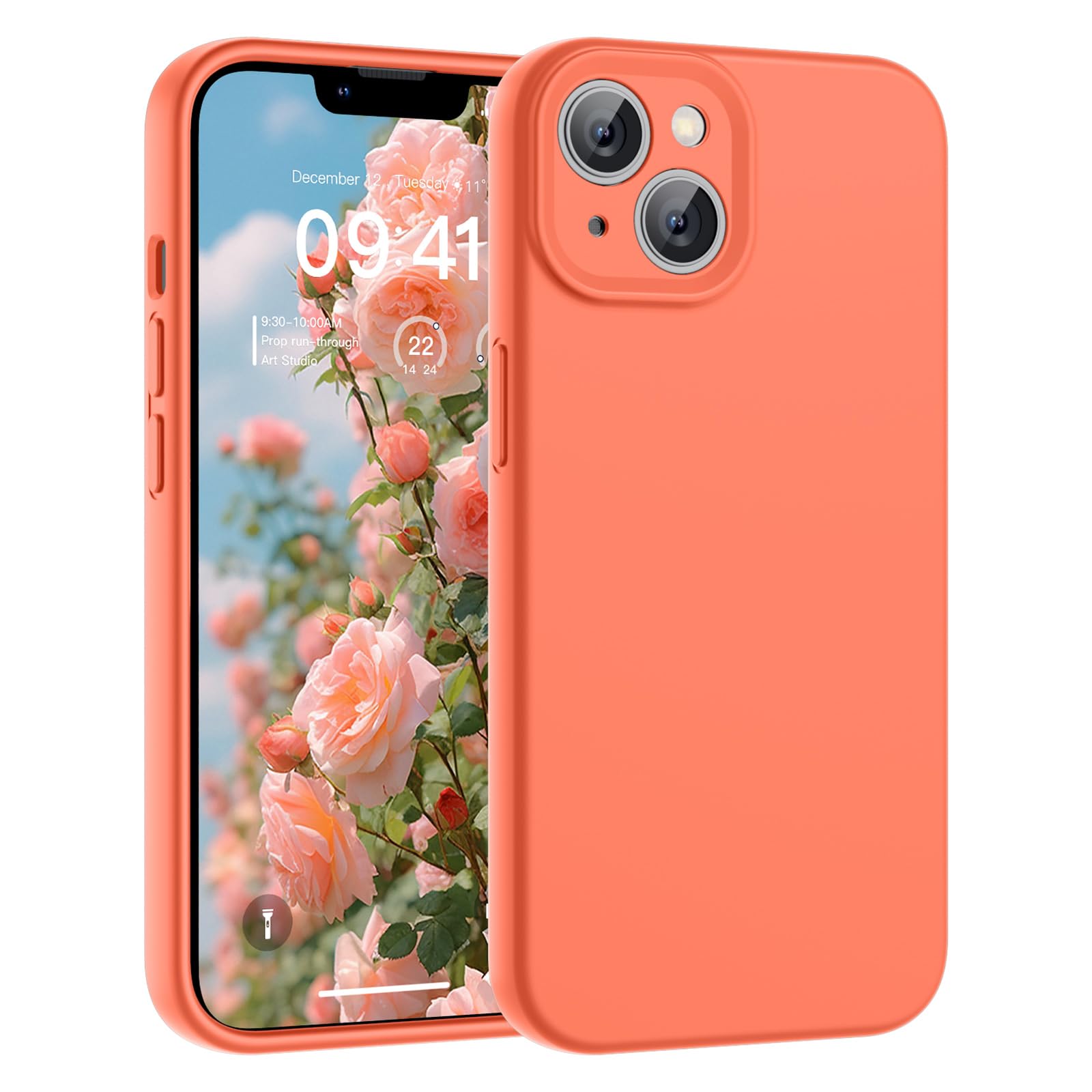 SUPFINE Designed for iPhone 12 Case,Premium Liquid Silicone with [Soft Anti-Scratch Microfiber Lining][Upgraded Camera Protection] Slim Shockproof Protective Phone Case for Men Women Girls,Black